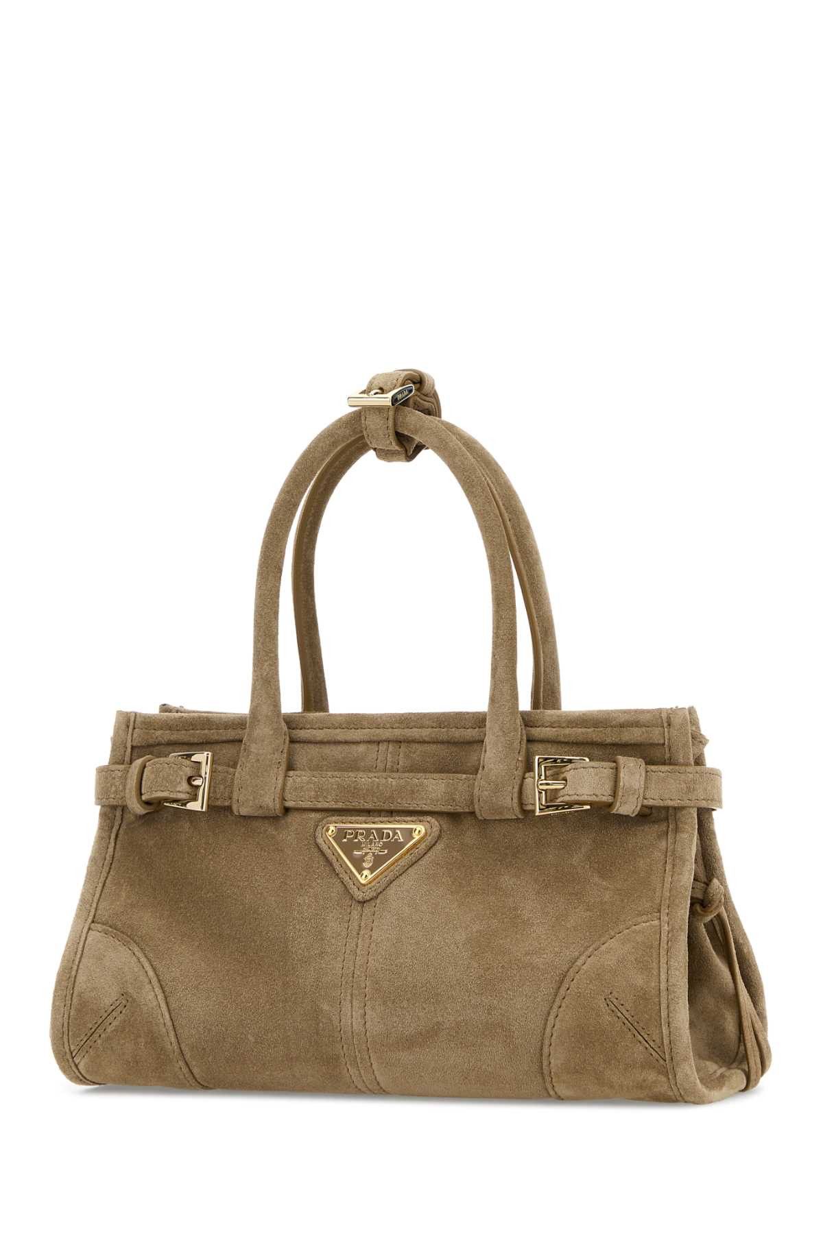 Prada Sand Suede Mini Prada Bonnie Handbag Size ONE SIZE - 2 Thumbnail