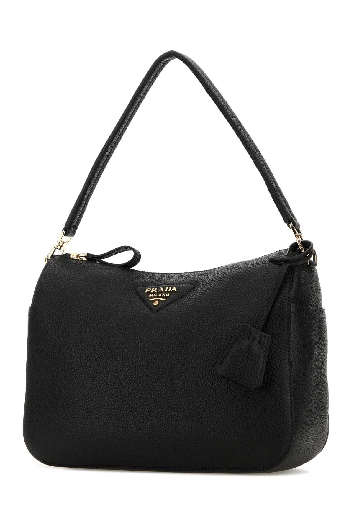 Prada Black Leather Medium Shoulder Bag Size ONE SIZE - 2 Thumbnail