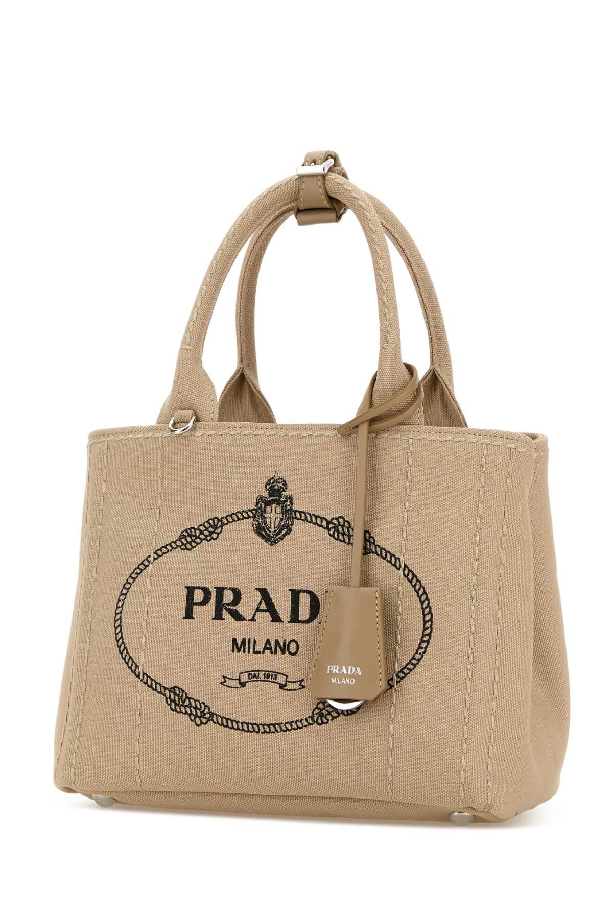 Prada Beige Canvas Small Prada Jardiniã¨Re Handbag Size ONE SIZE - 2 Thumbnail