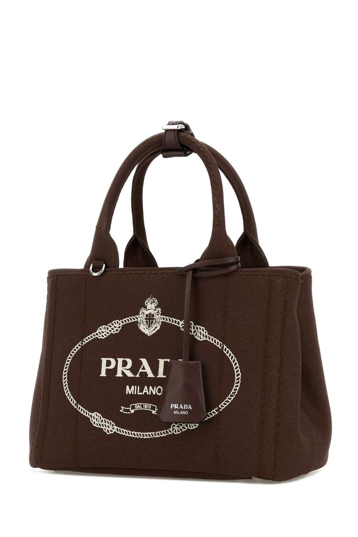 Prada Brown Canvas Small Prada Jardiniã¨Re Handbag Size ONE SIZE - 2 Thumbnail