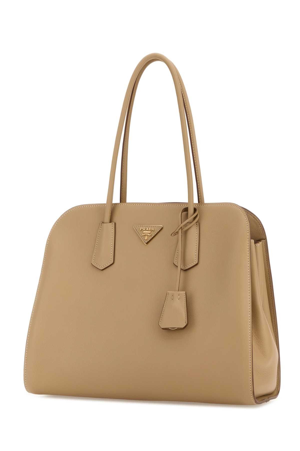 Prada Beige Leather Shopping Bag Size ONE SIZE - 2 Thumbnail
