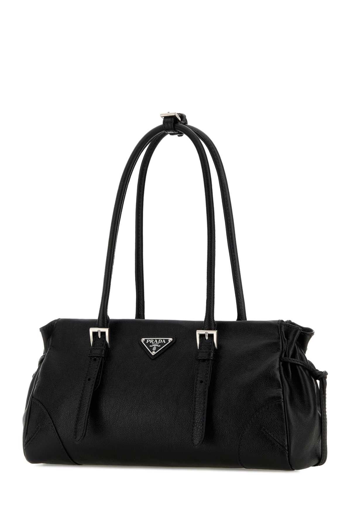 Prada Black Leather Medium Prada Bonnie Shoulder Bag Size ONE SIZE - 2 Thumbnail