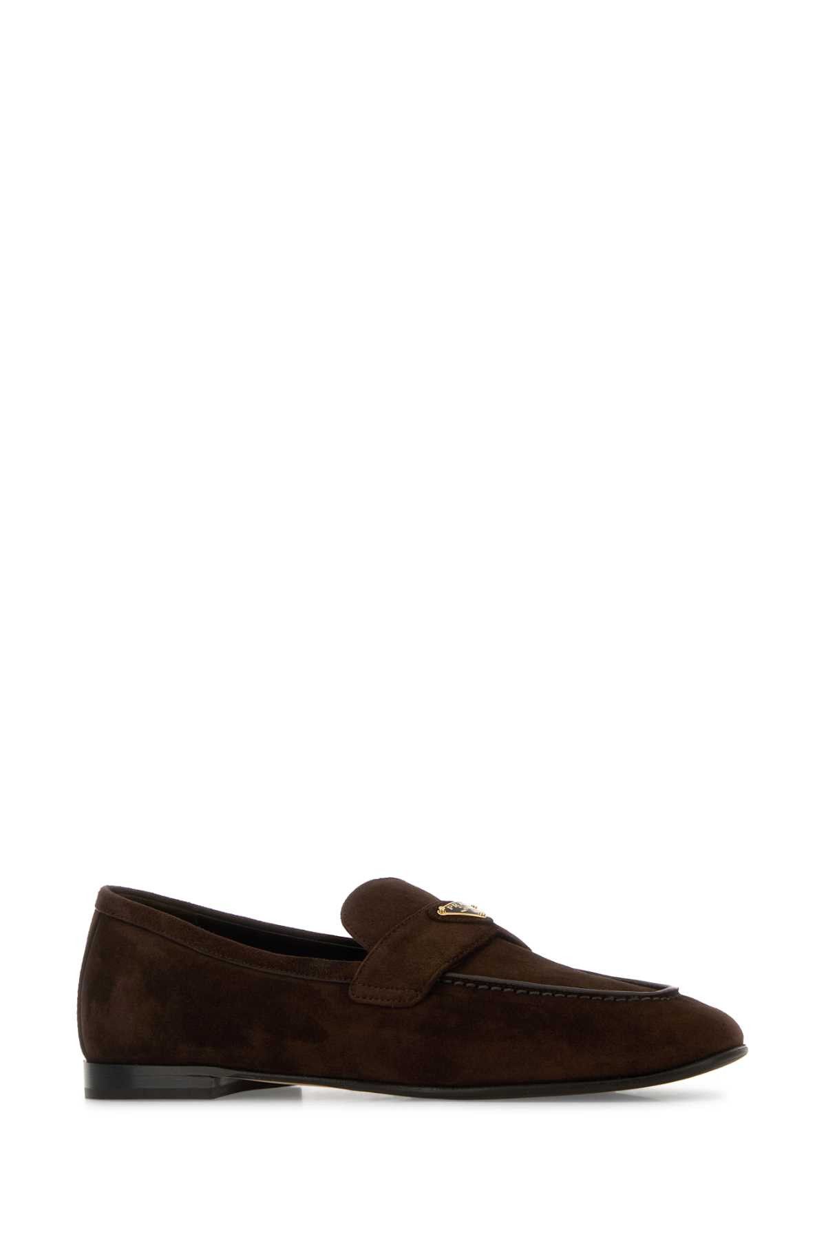 Prada Dark Brown Suede Loafers Size US 6 / IT 36 - 2 Thumbnail
