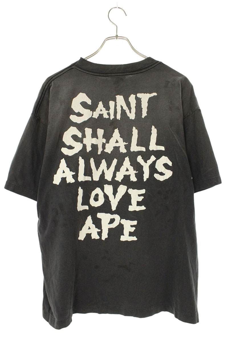 Bape Bape x Saint Michael LOVE Print T-Shirt Black Size L Size US L / EU 52-54 / 3 - 2 Thumbnail