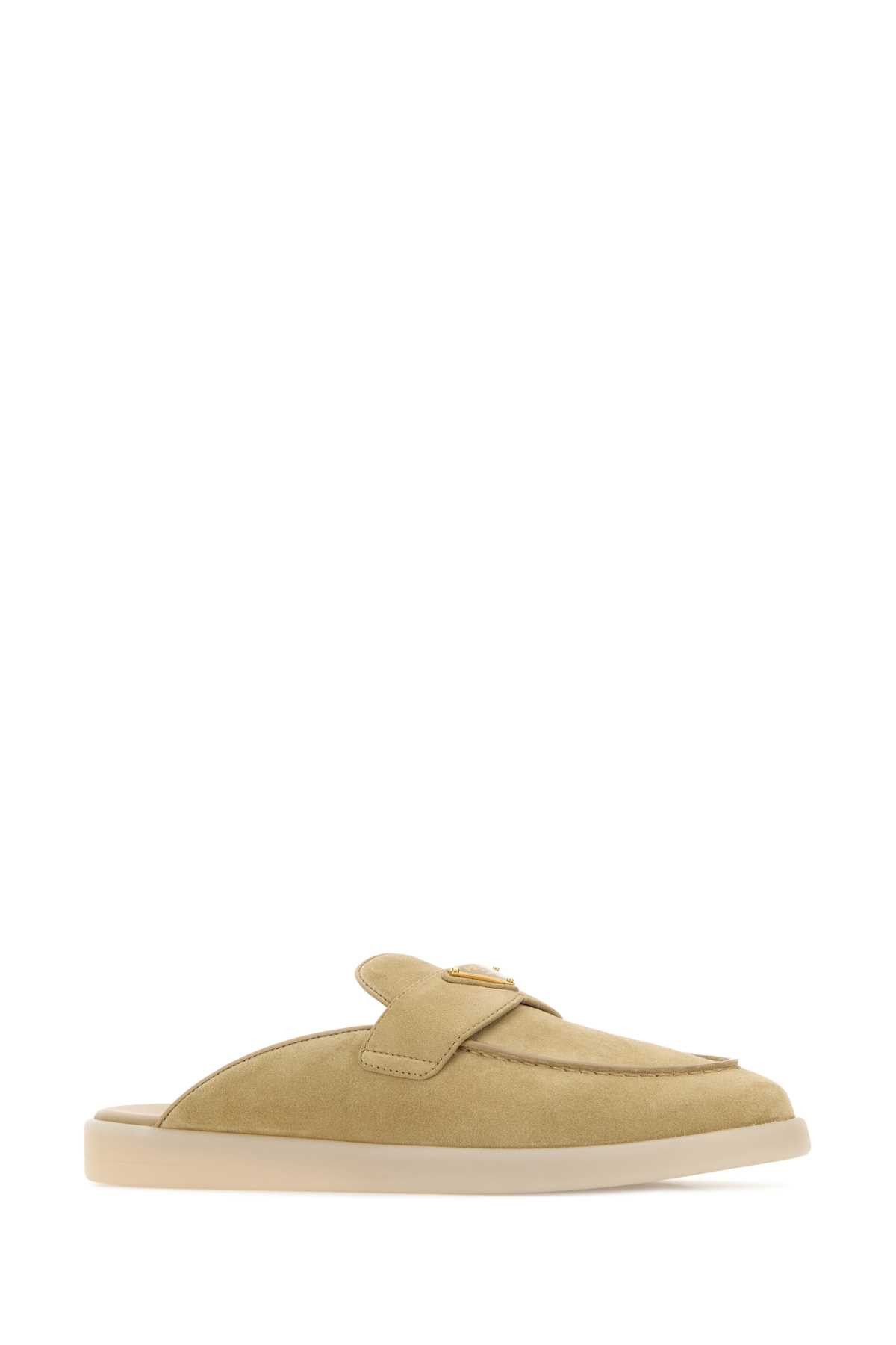 Prada Sand Suede Slippers Size US 11 / IT 41 - 2 Thumbnail