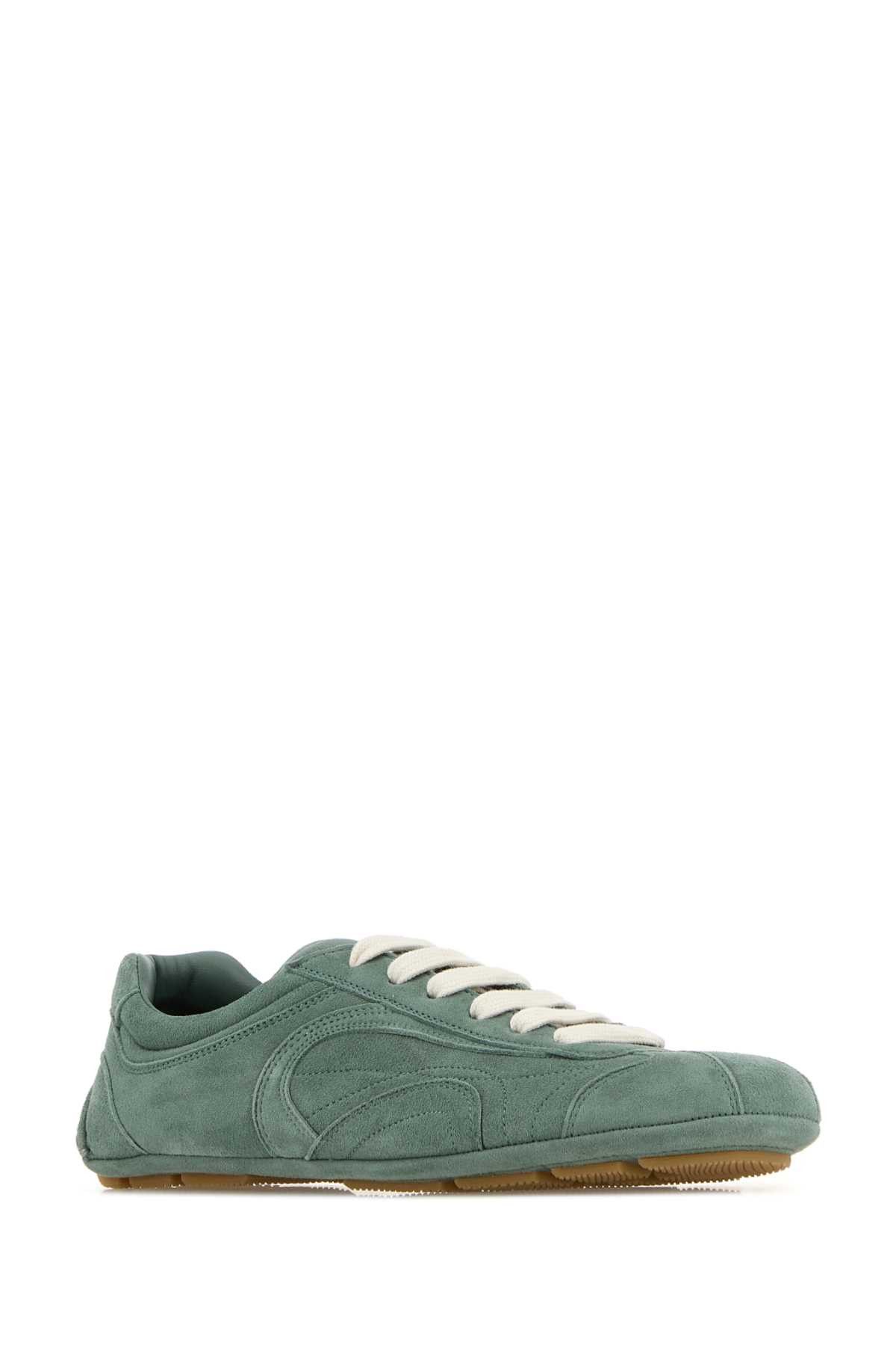 Prada Mint Green Suede Montecarlo Sneakers Size US 11 / IT 41 - 2 Thumbnail