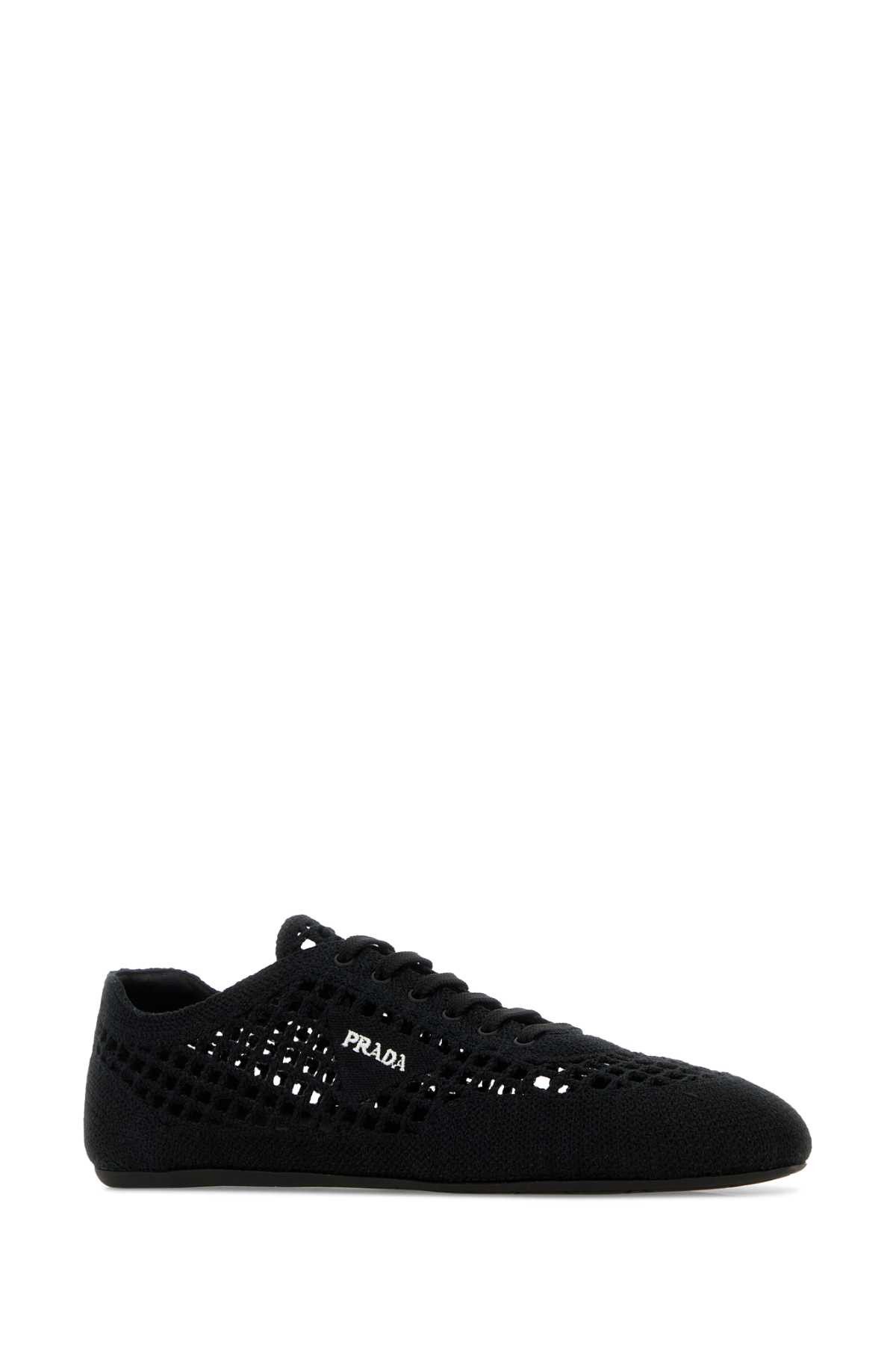 Prada Black Crochet Sneakers Size US 10 / IT 40 - 2 Thumbnail