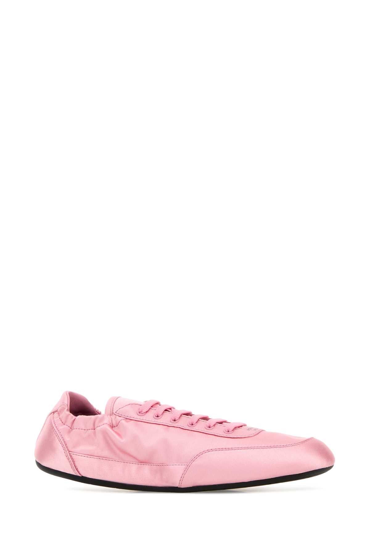 Prada Pink Satin Collapse Sneakers Size US 5.5 / IT 35.5 - 2 Thumbnail