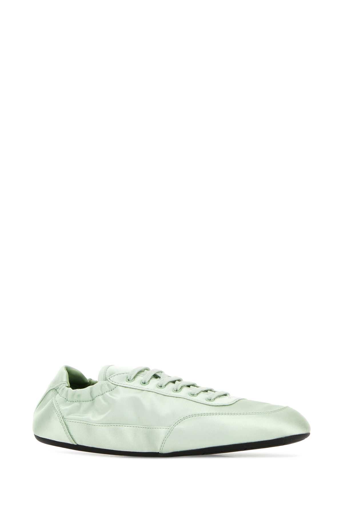 Prada Mind Green Satin Collapse Sneakers Size US 8.5 / IT 38.5 - 2 Thumbnail