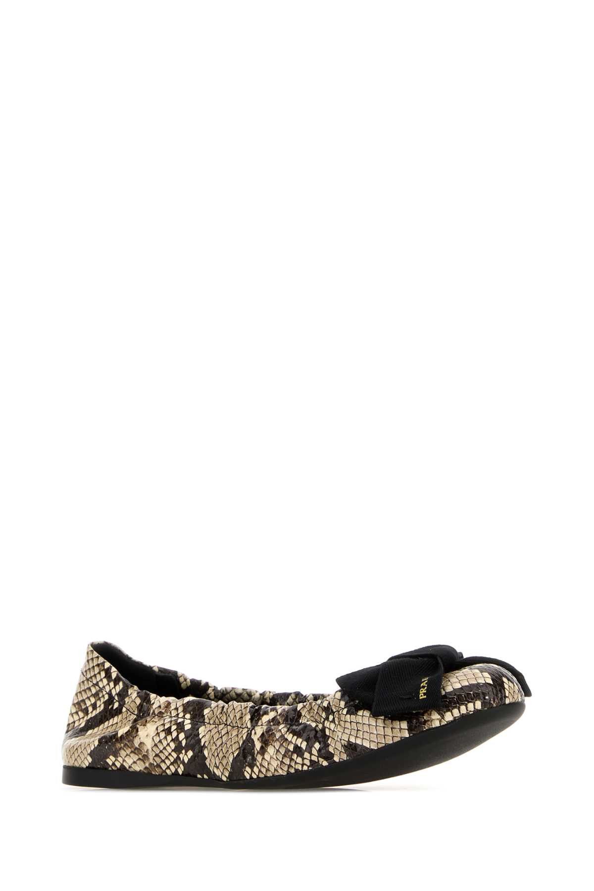 Prada Printed Leather Ballerinas Size US 10 / IT 40 - 2 Thumbnail
