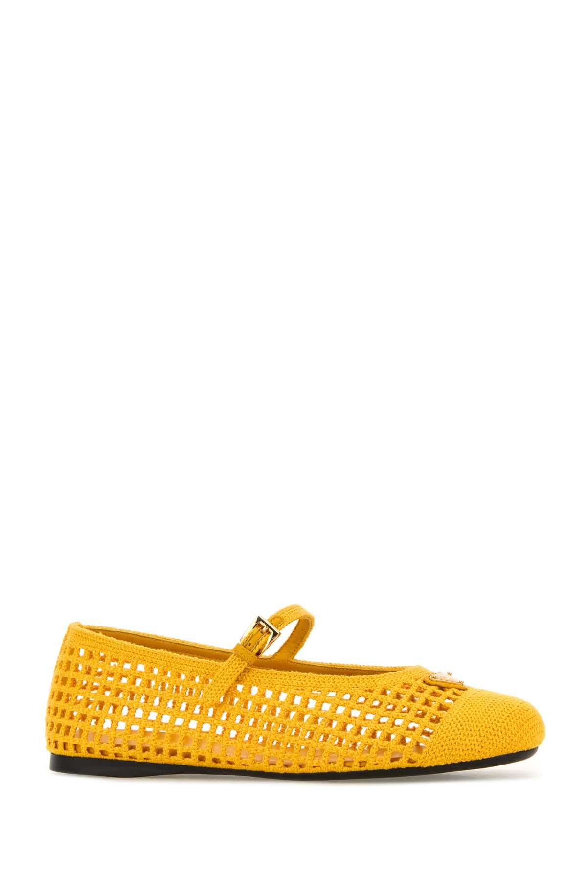 Prada Yellow Crochet Ballerinas Size US 11 / IT 41 - 2 Thumbnail