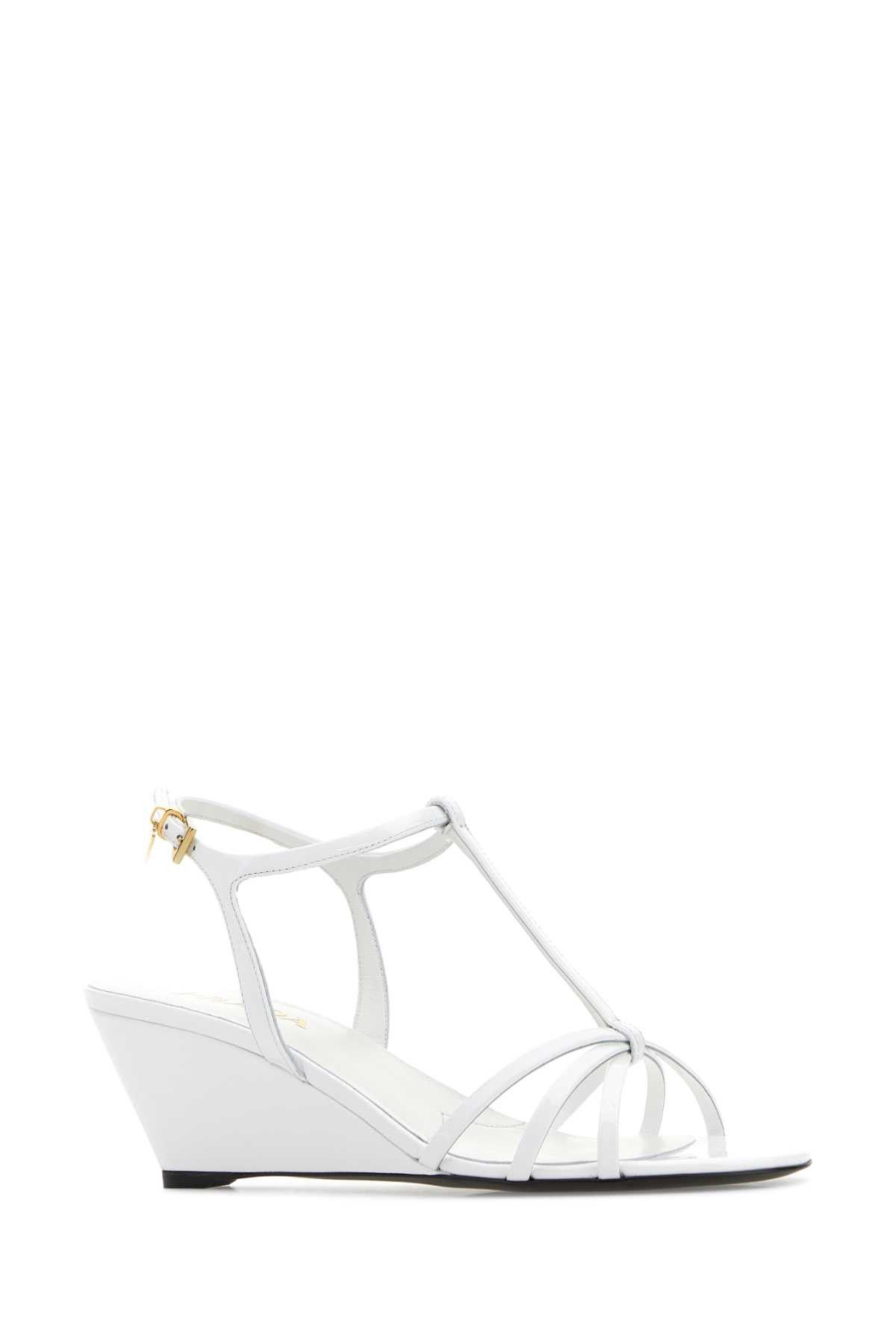 Prada White Leather Sandals Size US 11 / IT 41 - 2 Thumbnail
