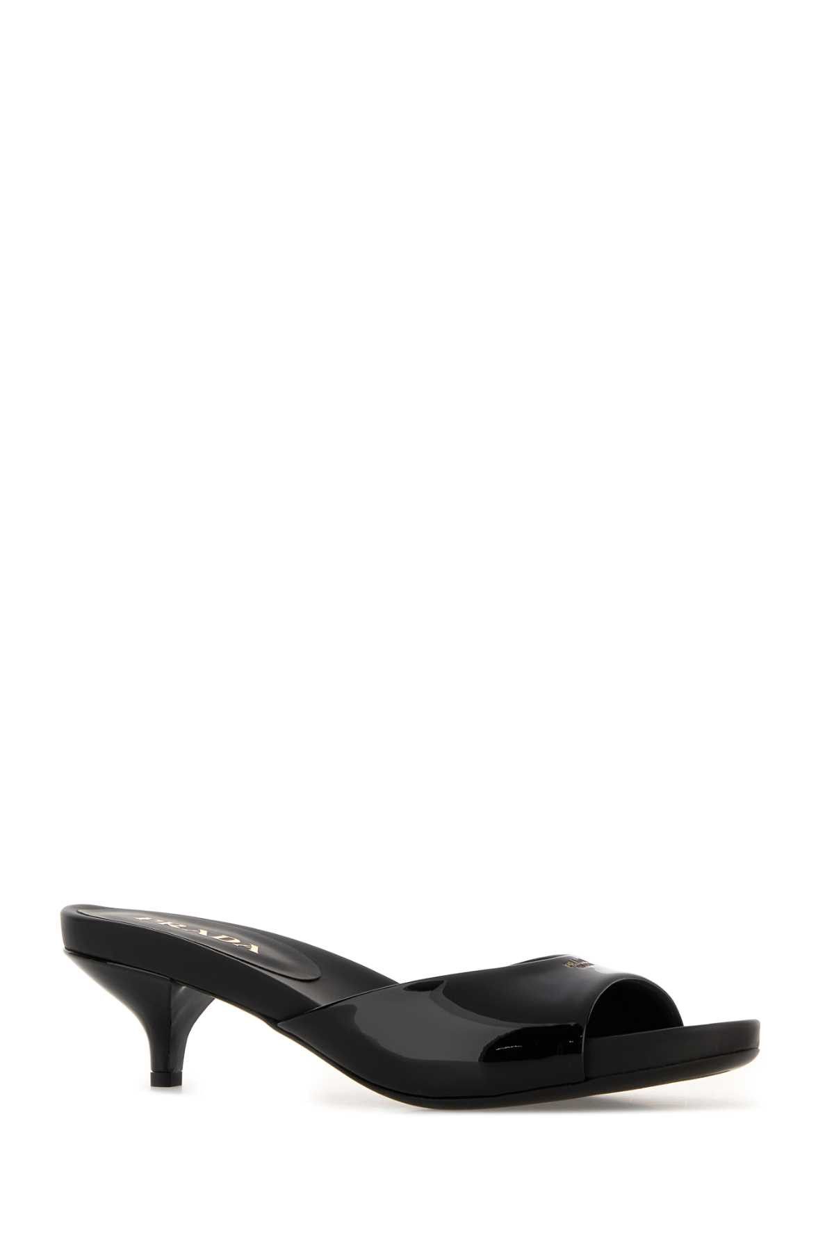 Prada Black Leather Mules Size US 6 / IT 36 - 2 Thumbnail