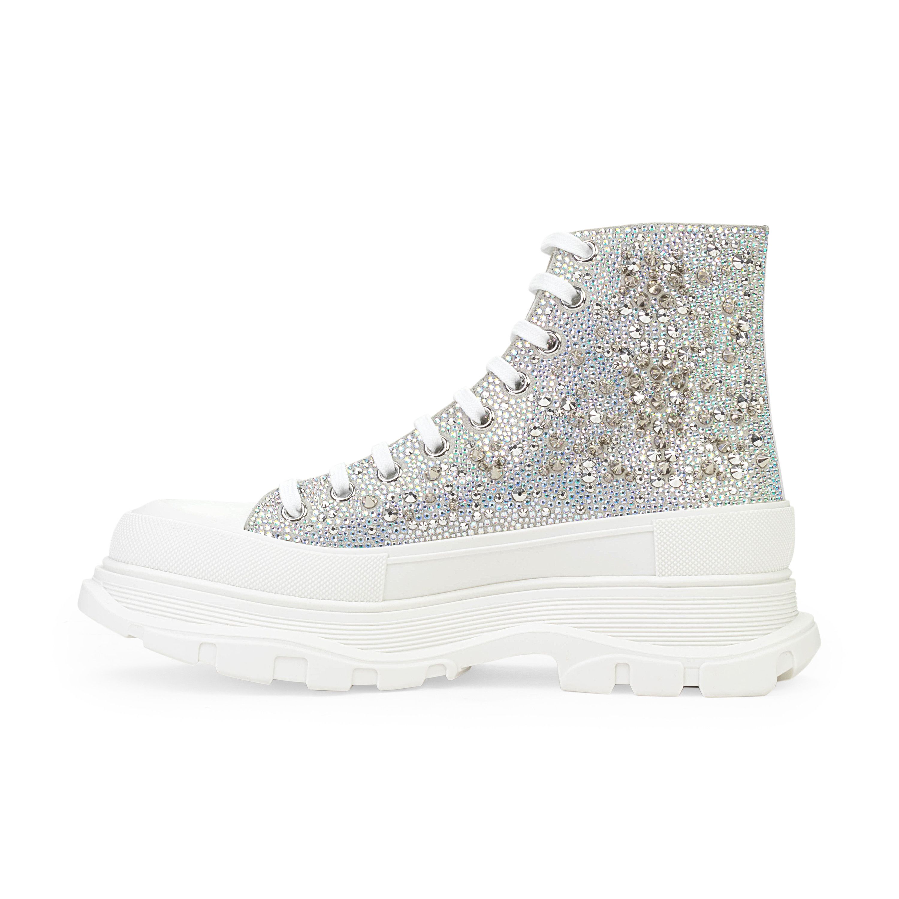 Alexander McQueen Alexander McQueen SOFT SUEDE WHITE SILVER BOOTS SIZE 43 Size US 10 / EU 43 - 2 Thumbnail