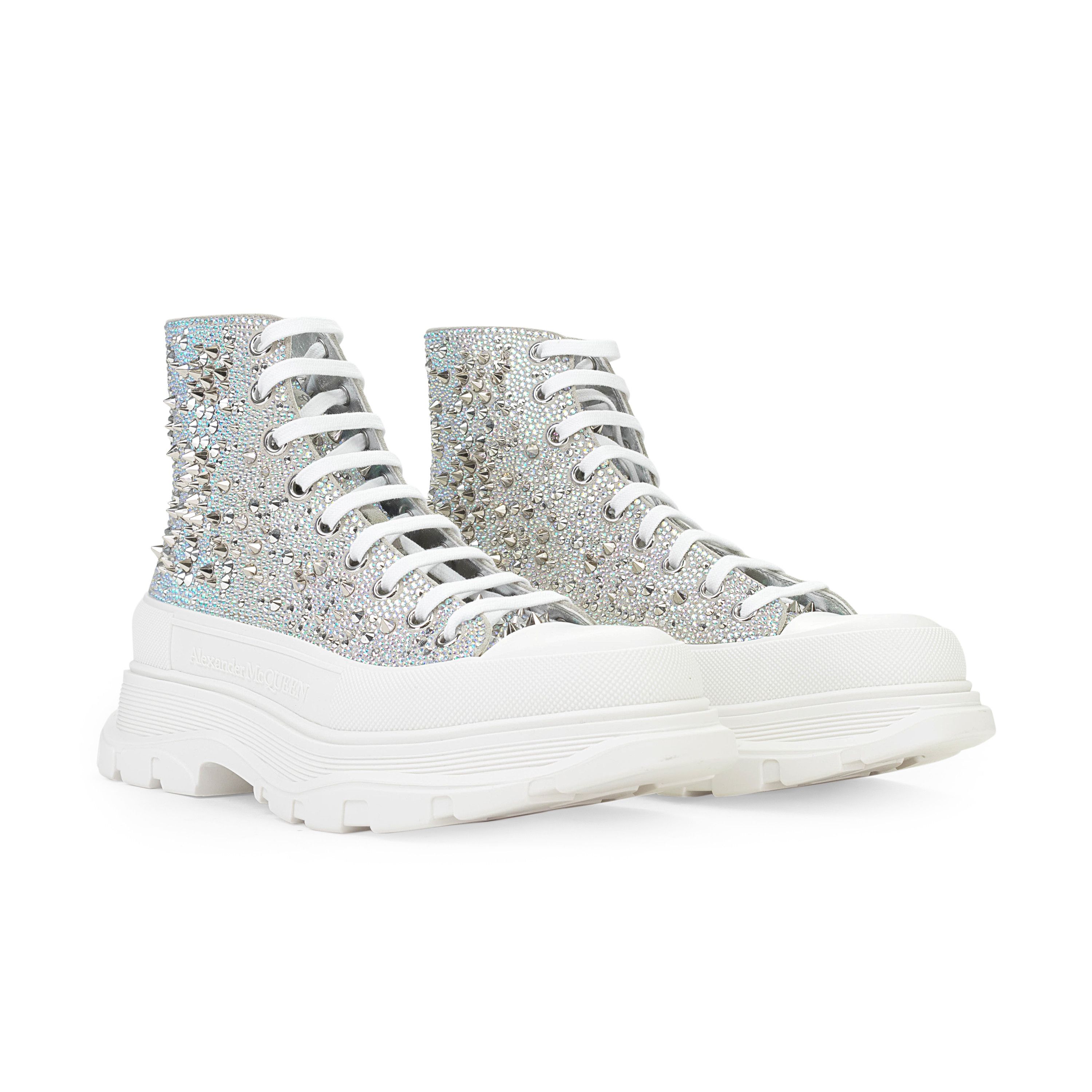 Alexander McQueen Alexander McQueen SOFT SUEDE WHITE SILVER BOOTS SIZE 43 Size US 10 / EU 43 - 5 Thumbnail
