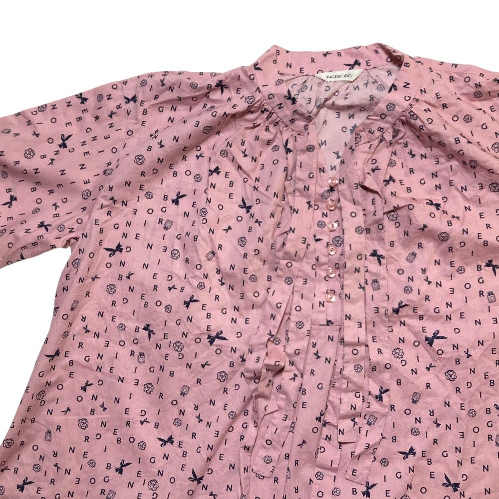 Other Other INGEBORG Random Logo Print Silk Ribbon Blouse Textile Tops A2251FB201 DUTY FREE for USA Size ONE SIZE - 3 Thumbnail