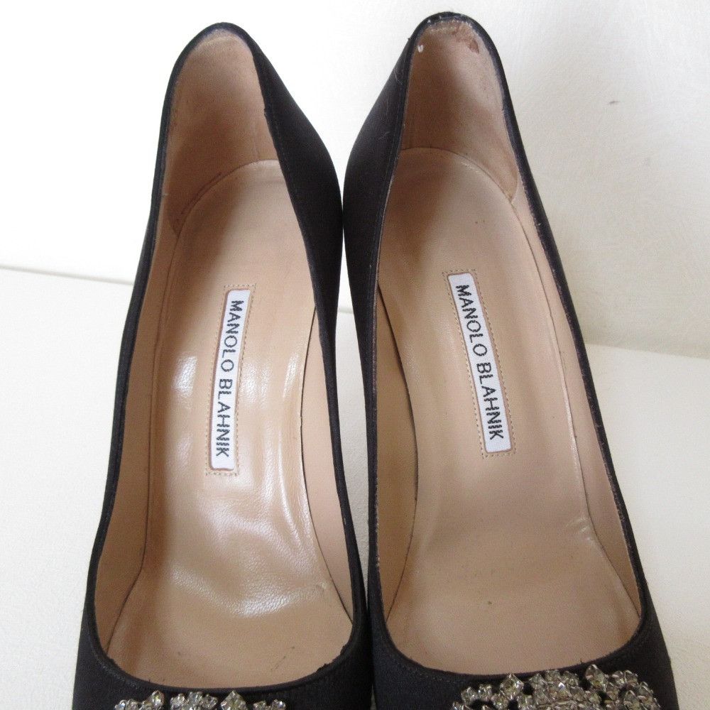 Manolo Blahnik Manolo Blahnik Manolo Blahnik Hangisi Satin Pumps Textile Shoes DUTY FREE for USA Size ONE SIZE - 9 Thumbnail