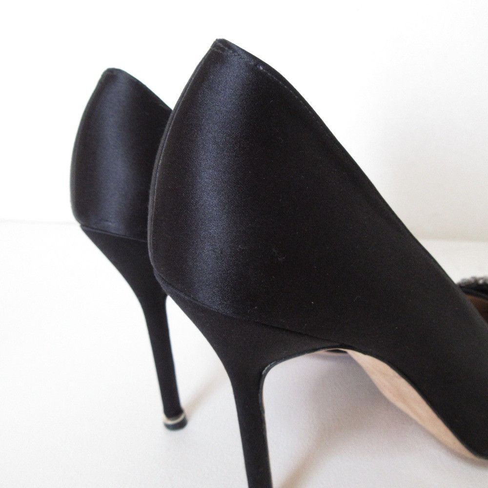 Manolo Blahnik Manolo Blahnik Manolo Blahnik Hangisi Satin Pumps Textile Shoes DUTY FREE for USA Size ONE SIZE - 14 Thumbnail