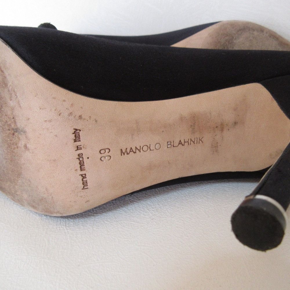 Manolo Blahnik Manolo Blahnik Manolo Blahnik Hangisi Satin Pumps Textile Shoes DUTY FREE for USA Size ONE SIZE - 6 Thumbnail