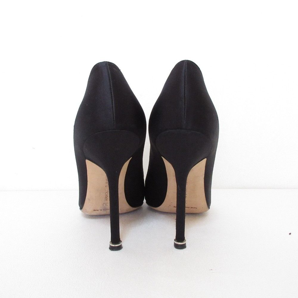 Manolo Blahnik Manolo Blahnik Manolo Blahnik Hangisi Satin Pumps Textile Shoes DUTY FREE for USA Size ONE SIZE - 4 Thumbnail