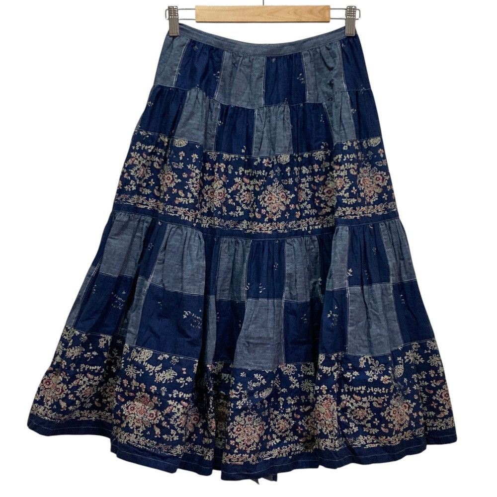 Other Other PINK HOUSE Patchwork Flare Long Skirt Textile Skirts DUTY FREE for USA Size ONE SIZE - 2 Thumbnail