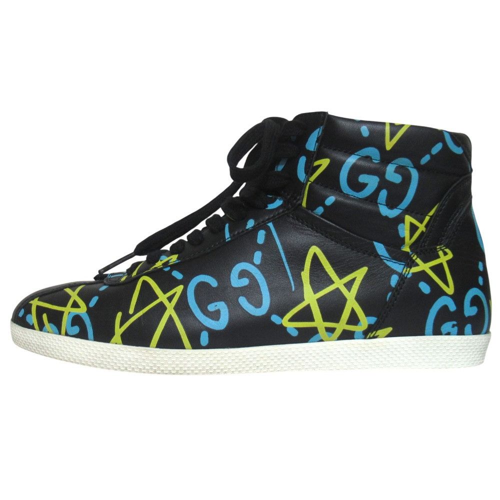 Gucci Gucci Gucci Ghost Print Leather High Top Sneakers Leather Shoes DUTY FREE for USA Size ONE SIZE - 2 Thumbnail