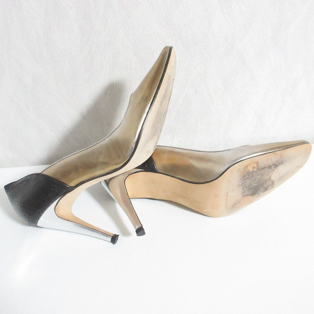 Manolo Blahnik Manolo Blahnik Manolo Blahnik Leather Pumps Leather Shoes DUTY FREE for USA Size ONE SIZE - 7 Thumbnail