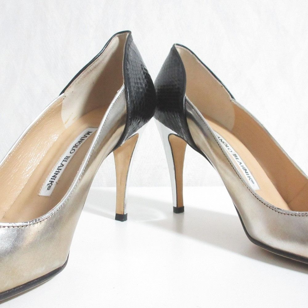 Manolo Blahnik Manolo Blahnik Manolo Blahnik Leather Pumps Leather Shoes DUTY FREE for USA Size ONE SIZE - 5 Thumbnail