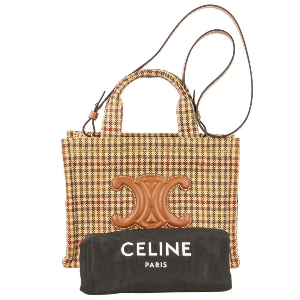 Celine Celine CELINE Triomphe Small Cabas Thais Tweed 2way Shoulder Bag Textile Shoulder Bag 199162EP8.14ML DUTY FREE for USA Size ONE SIZE - 12 Thumbnail