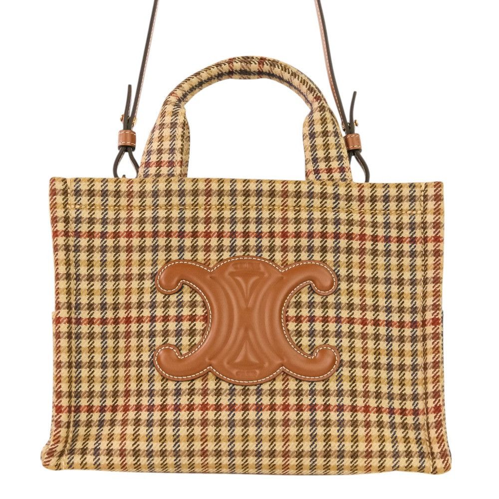Celine Celine CELINE Triomphe Small Cabas Thais Tweed 2way Shoulder Bag Textile Shoulder Bag 199162EP8.14ML DUTY FREE for USA Size ONE SIZE - 2 Thumbnail