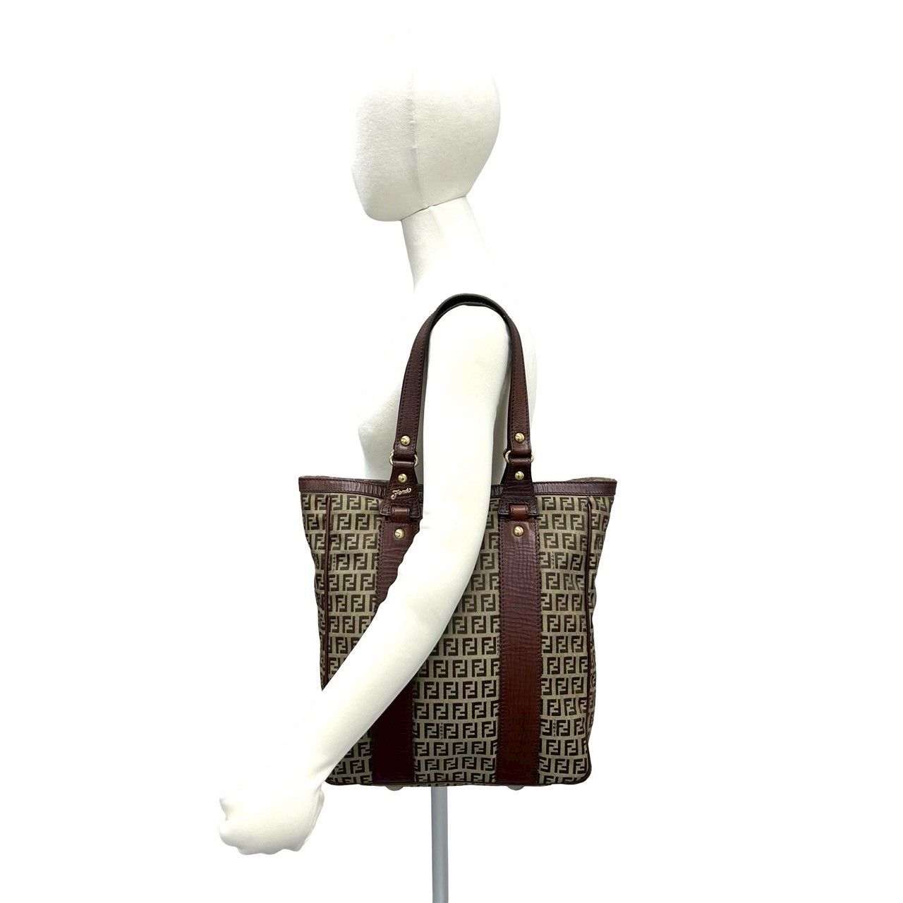 Fendi Fendi Fendi Zucchino Canvas Leather Tote Bag Leather Tote Bag DUTY FREE for USA Size ONE SIZE - 3 Thumbnail