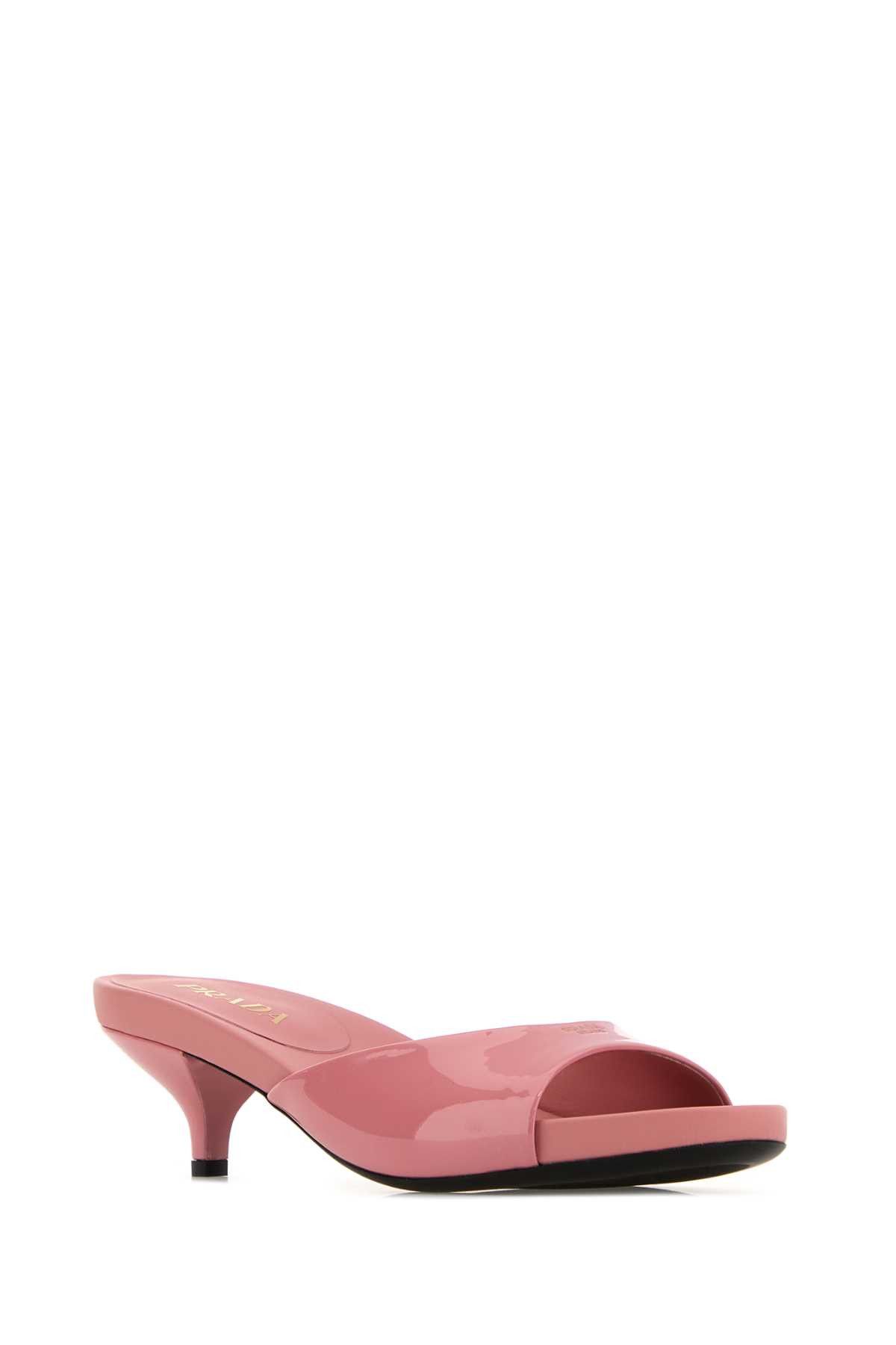 Prada Pink Leather Mules Size US 6.5 / IT 36.5 - 2 Thumbnail