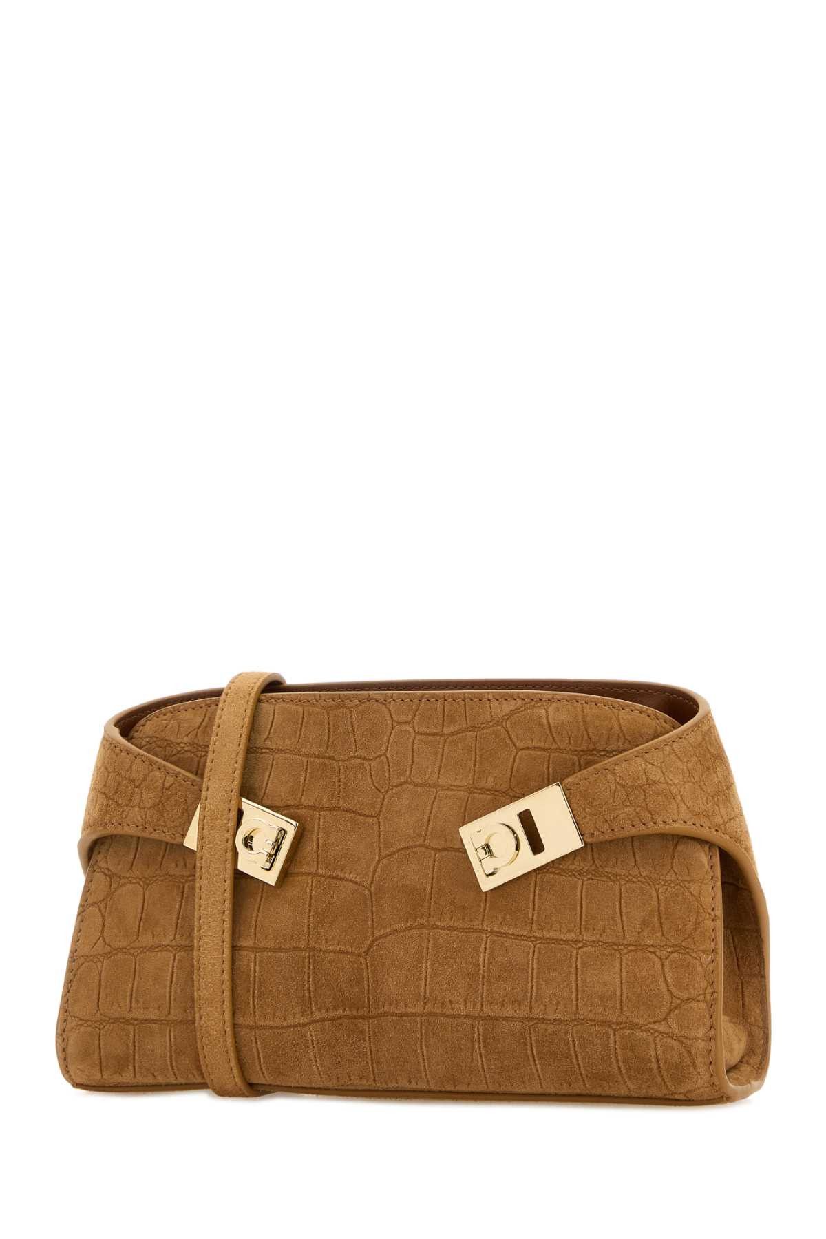 Salvatore Ferragamo Camel Suede Mini Hug Crossbody Bag Size ONE SIZE - 2 Thumbnail