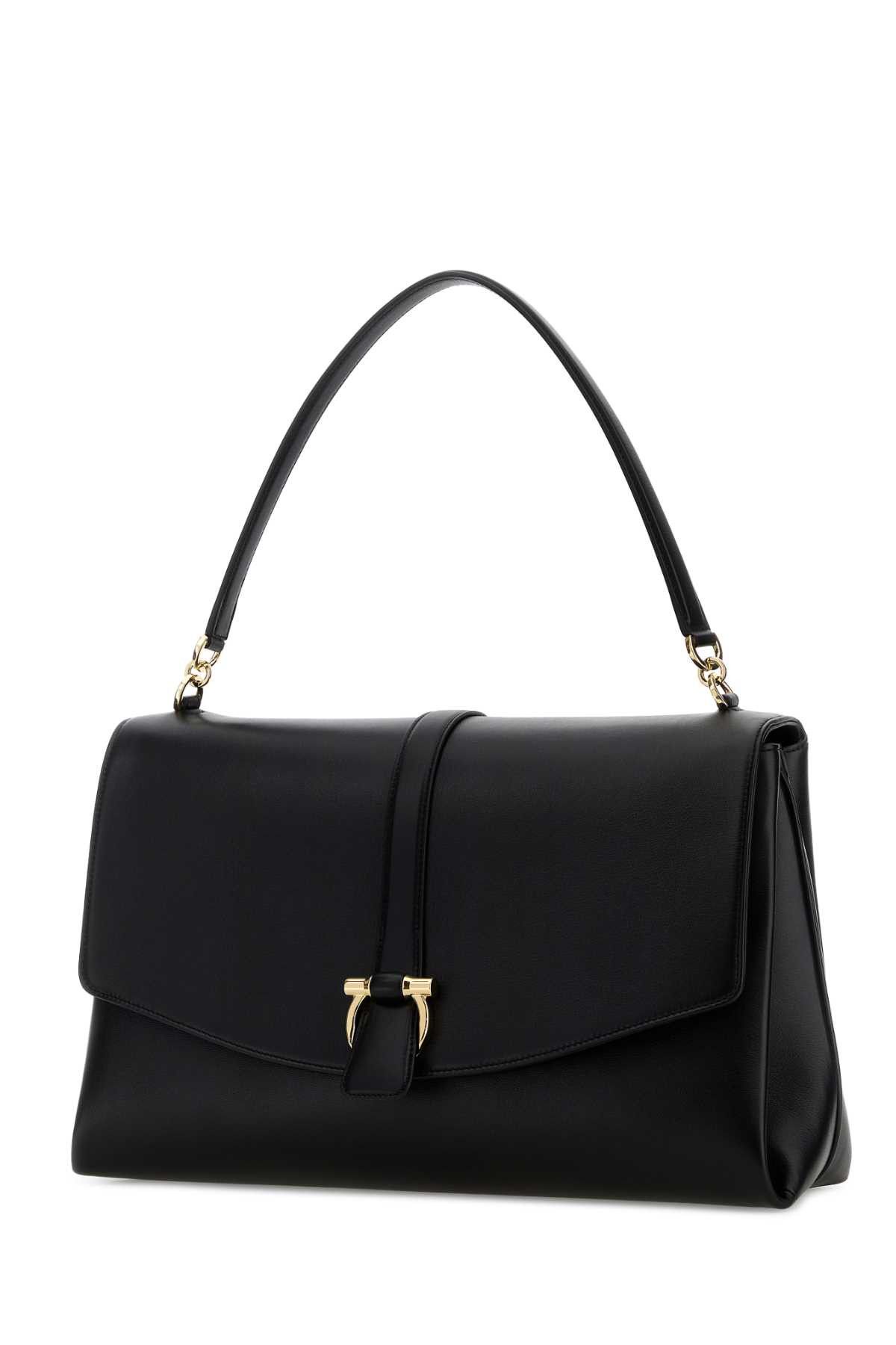 Salvatore Ferragamo Black Leather Shoulder Bag Size ONE SIZE - 2 Thumbnail