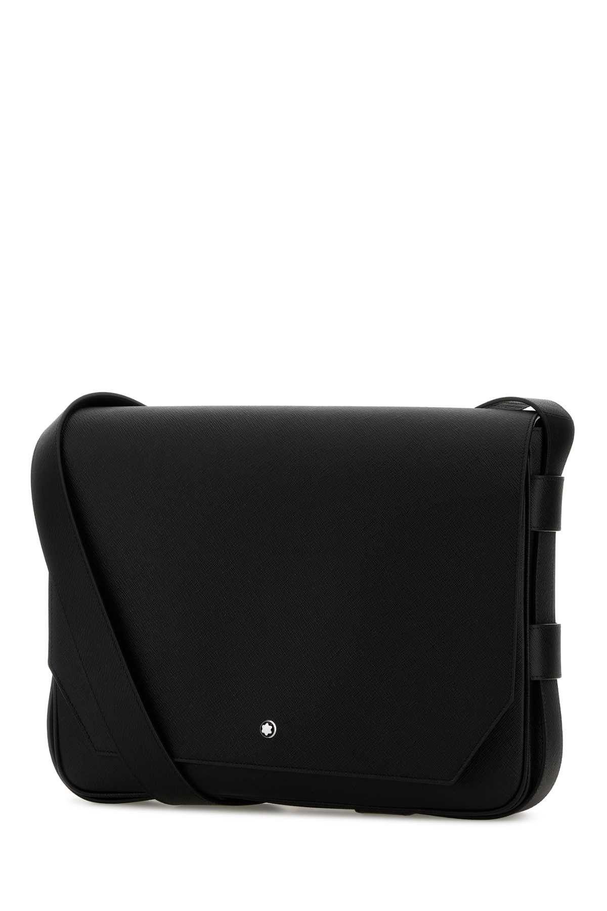 Montblanc Black Leather Messenger Crossbody Bag Size ONE SIZE - 2 Thumbnail