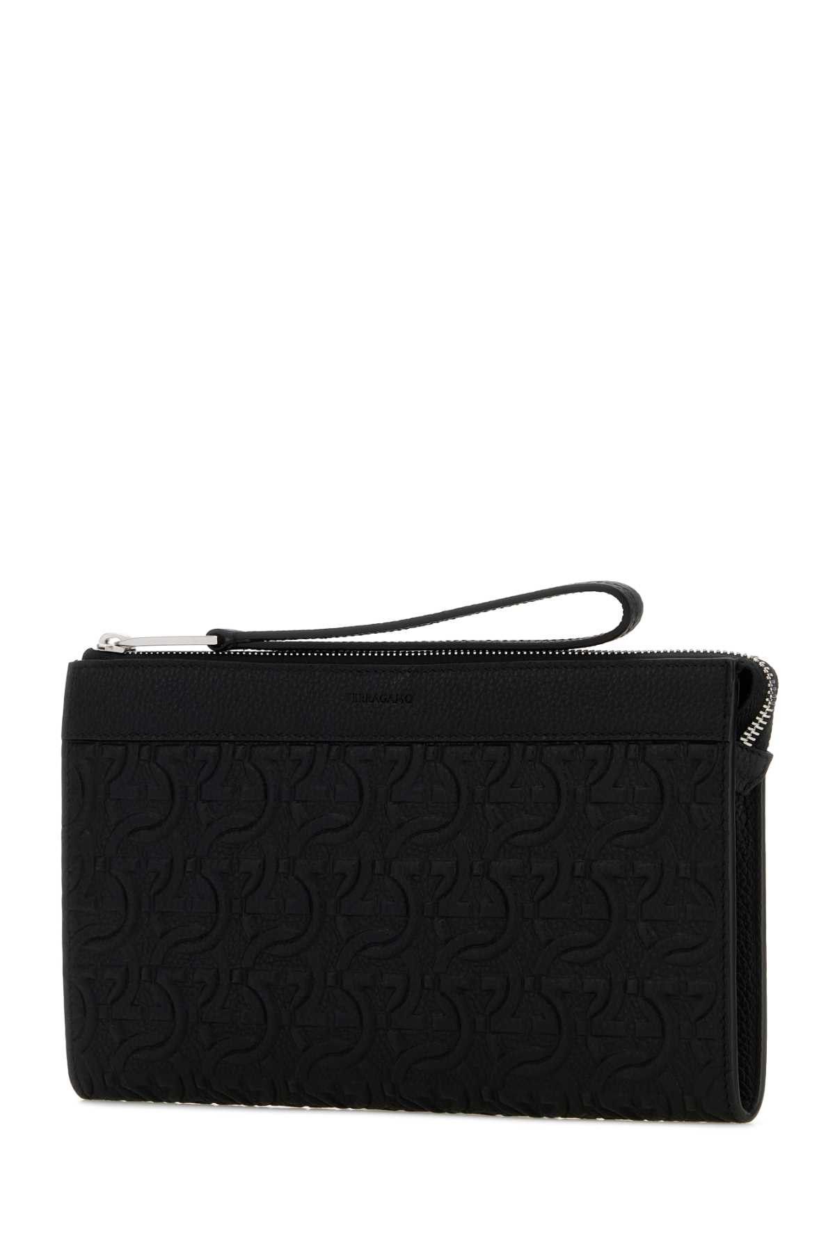 Salvatore Ferragamo Black Leather Clutch Size ONE SIZE - 2 Thumbnail