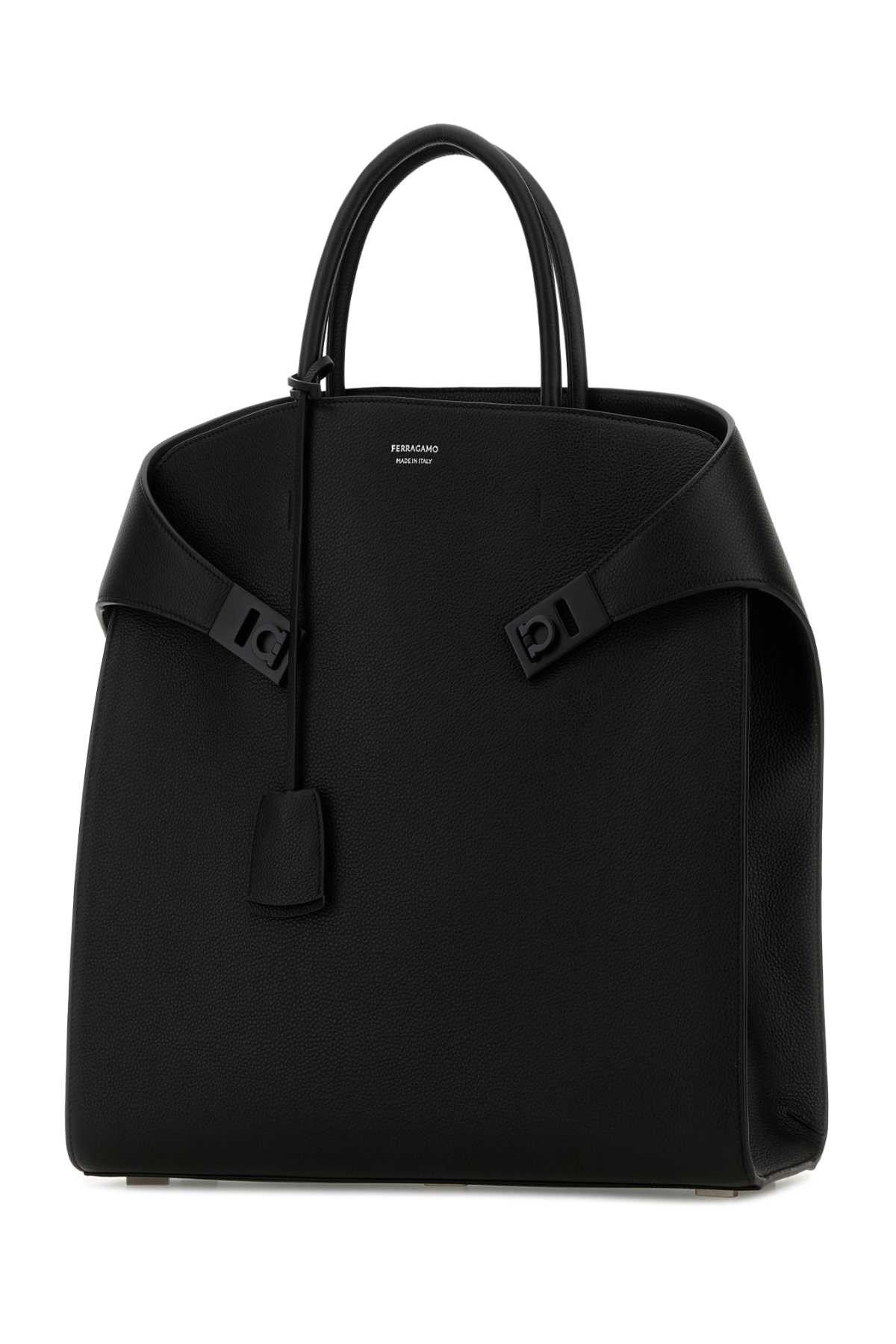 Salvatore Ferragamo Black Leather Hug Handbag Size ONE SIZE - 2 Thumbnail