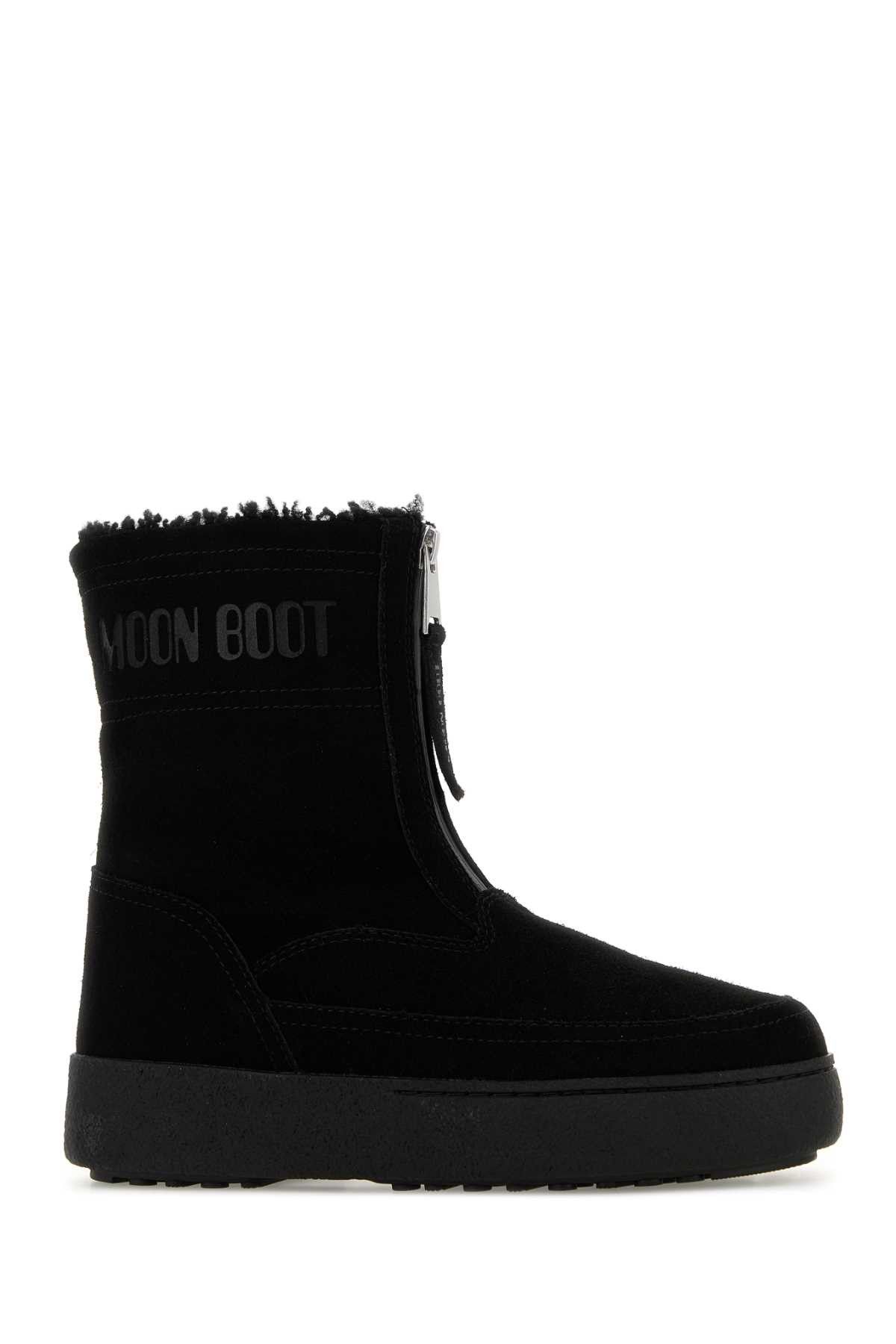 Moon Boot Black Suede Ltrack Lara Ankle Boots Size US 5 / IT 35 - 2 Thumbnail