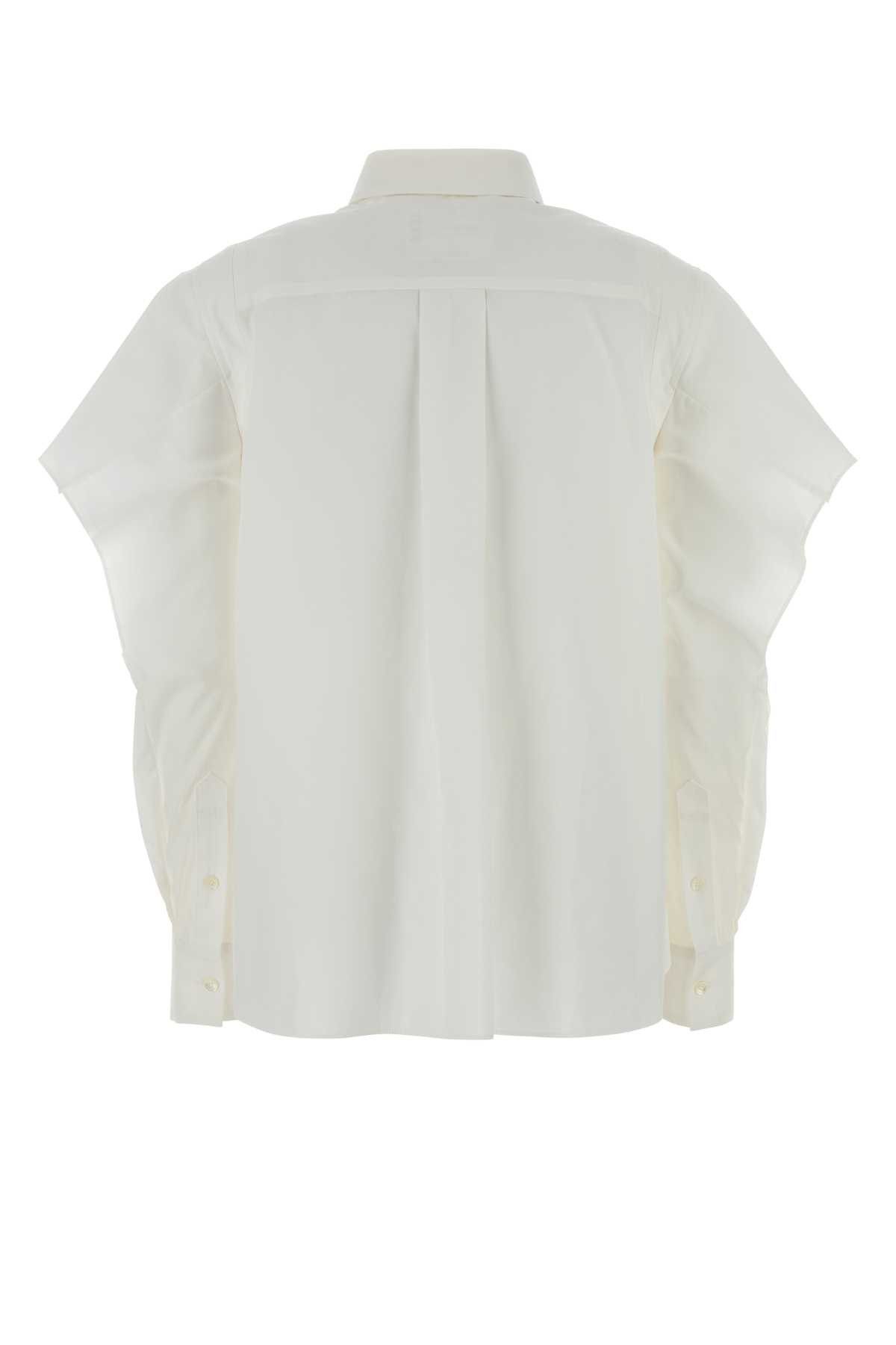 Sacai White Poplin Shirt Size M / US 6-8 / IT 42-44 - 2 Thumbnail