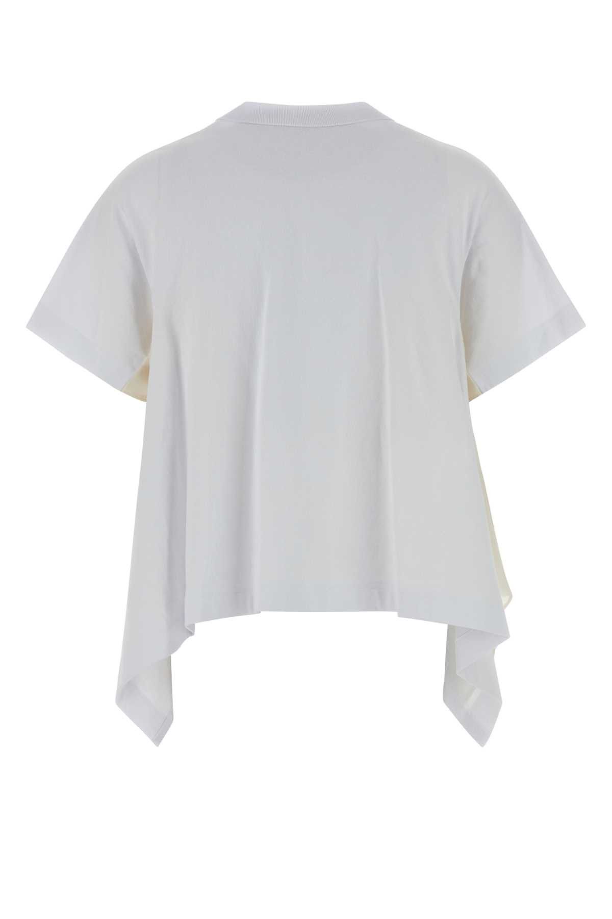 Sacai White Cotton T-Shirt Size M / US 6-8 / IT 42-44 - 2 Thumbnail