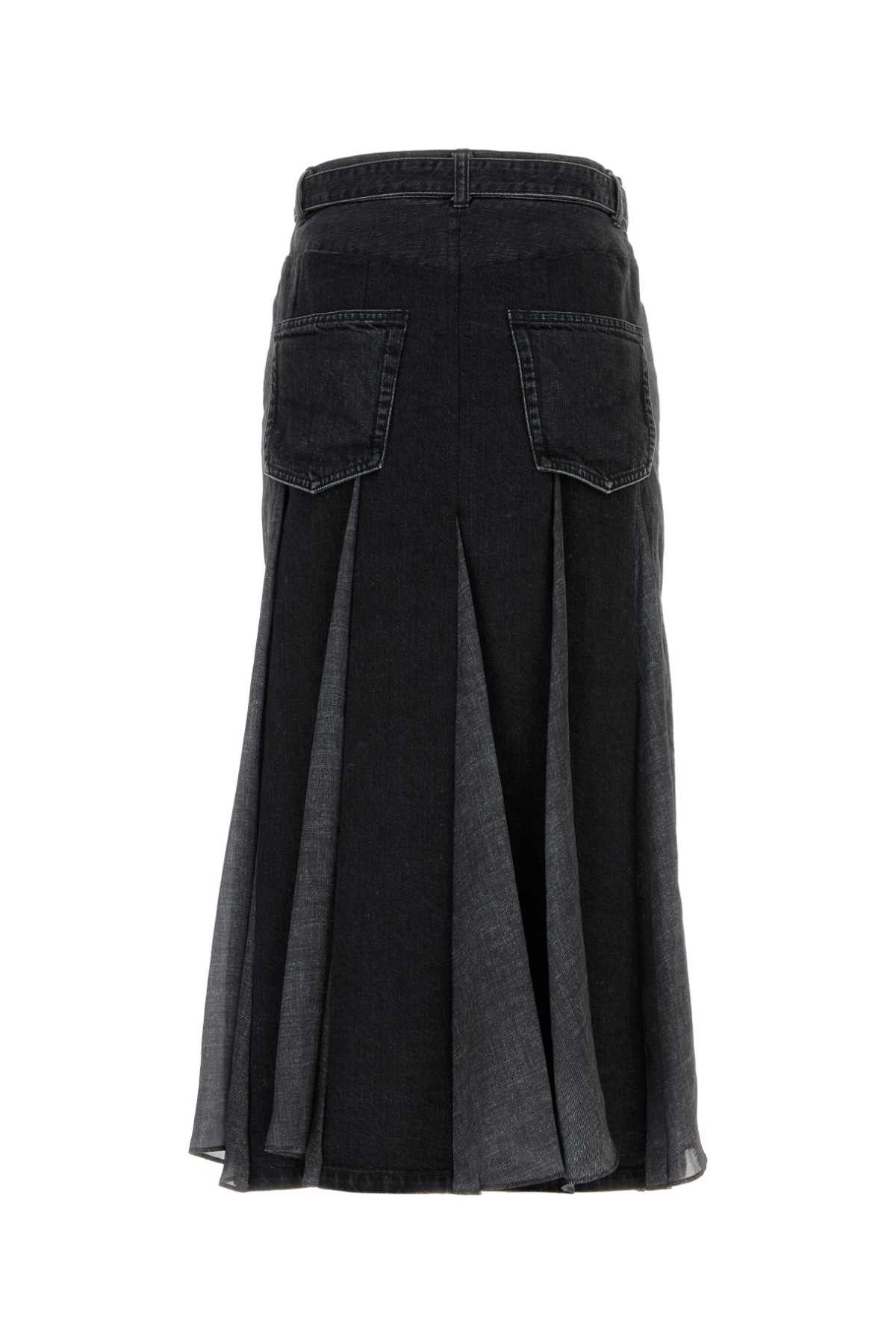 Sacai Black Denim Skirt Size S / US 4 / IT 40 - 2 Thumbnail