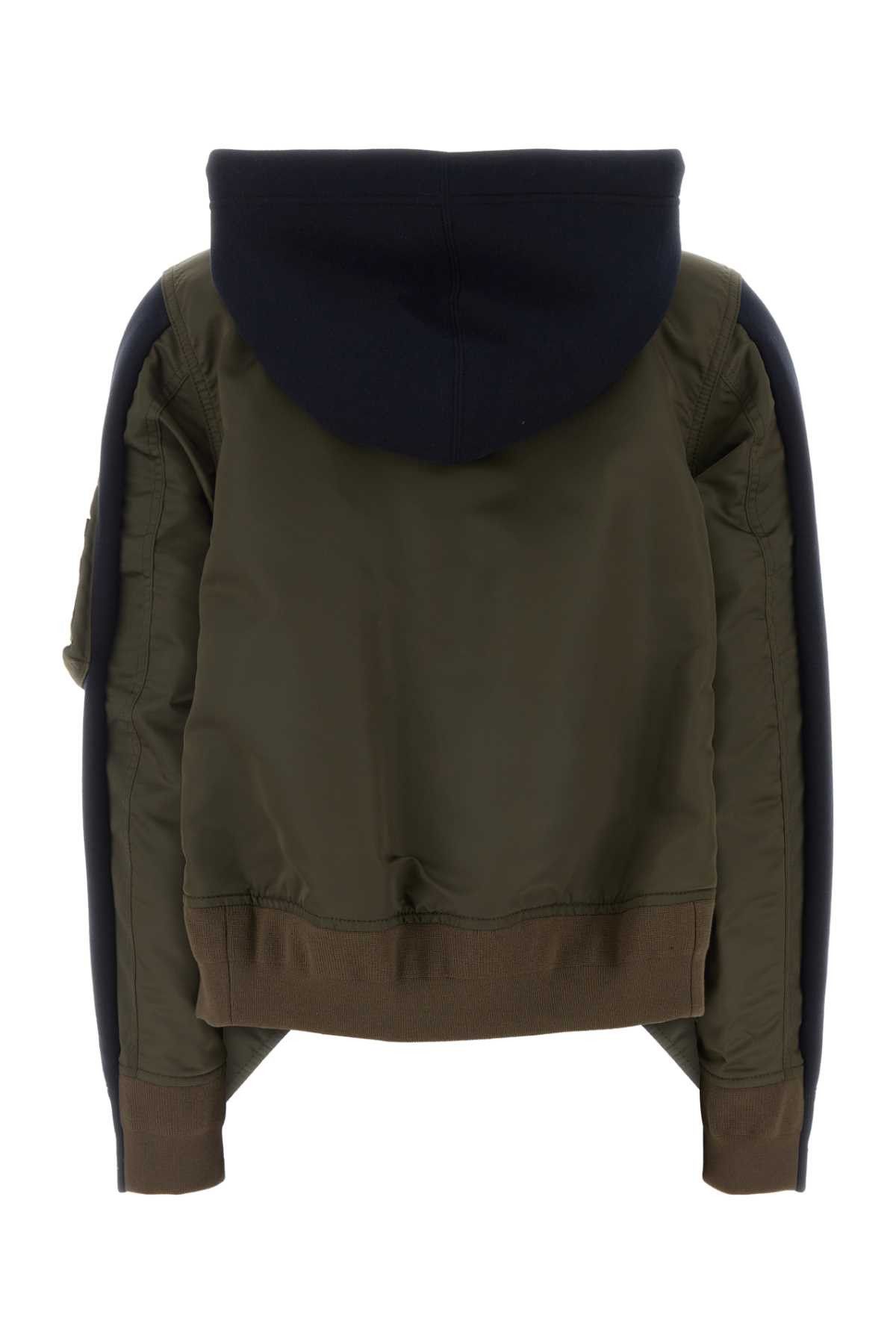 Sacai Two-Tone Jersey And Nylon Jacket Size M / US 6-8 / IT 42-44 - 2 Thumbnail