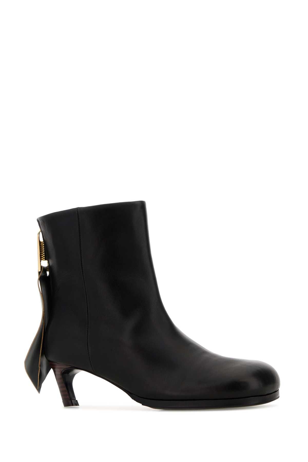 Sacai Black Leather Ankle Boots Size US 7 / IT 37 - 2 Thumbnail