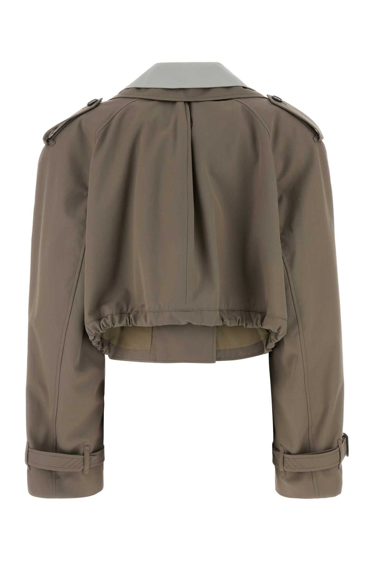 The Attico Dove Grey Gabardine Trench Coat Size XS / US 0-2 / IT 36-38 - 2 Thumbnail