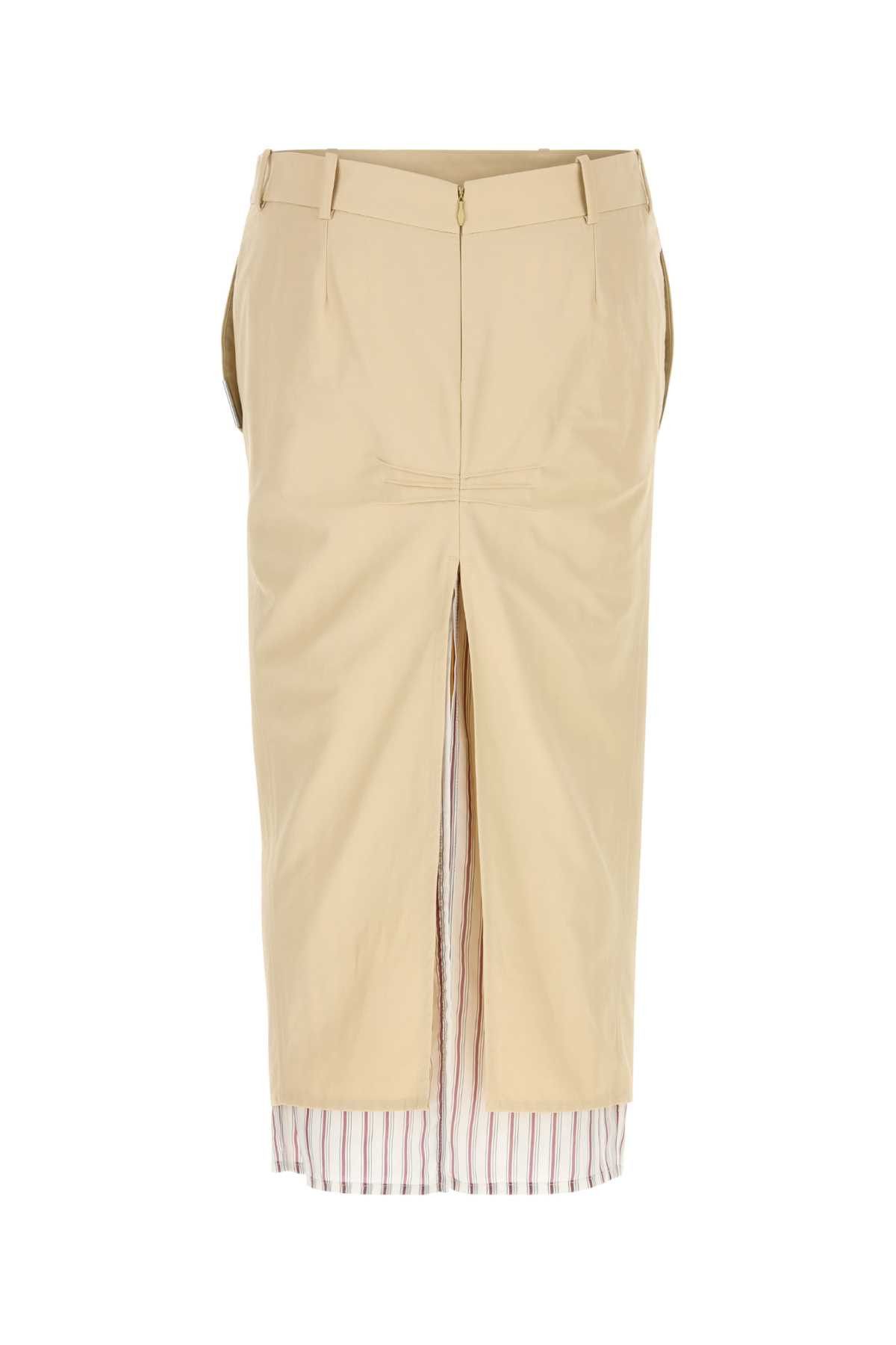The Attico Beige Poplin Skirt Size 26" / US 2 / IT 38 - 2 Thumbnail