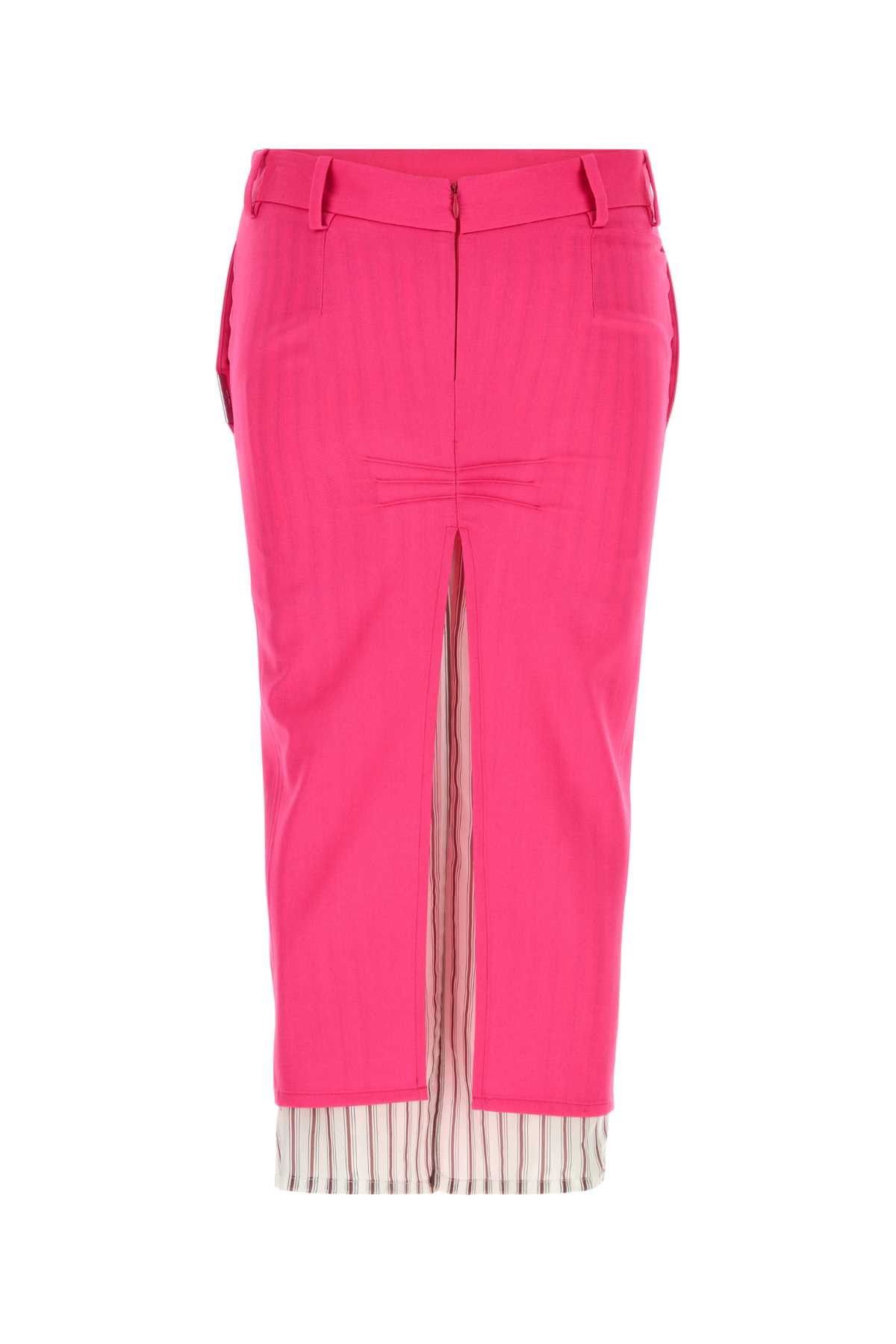 The Attico Fuchsia Gabardine Skirt Size 27" / US 4 / IT 40 - 2 Thumbnail