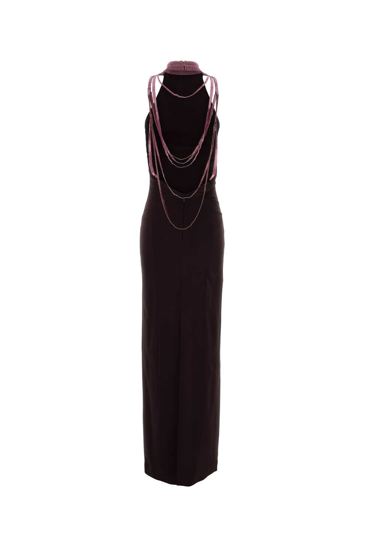 The Attico Purple Stretch Crepe Long Dress Size S / US 4 / IT 40 - 2 Thumbnail