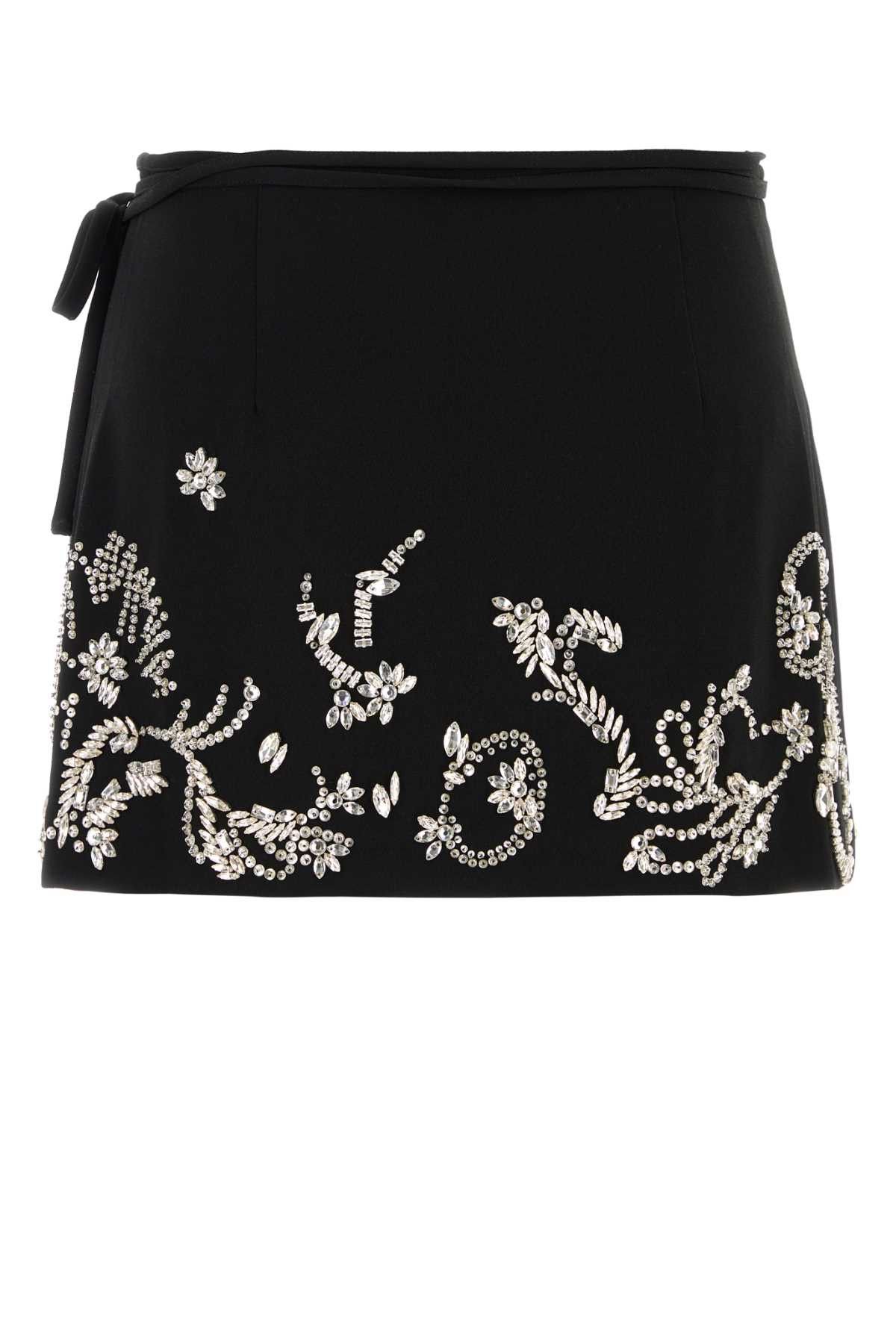 Dries Van Noten Black Gabardine Gabrina Mini Skirt Size 30" / US 8 / IT 44 - 2 Thumbnail