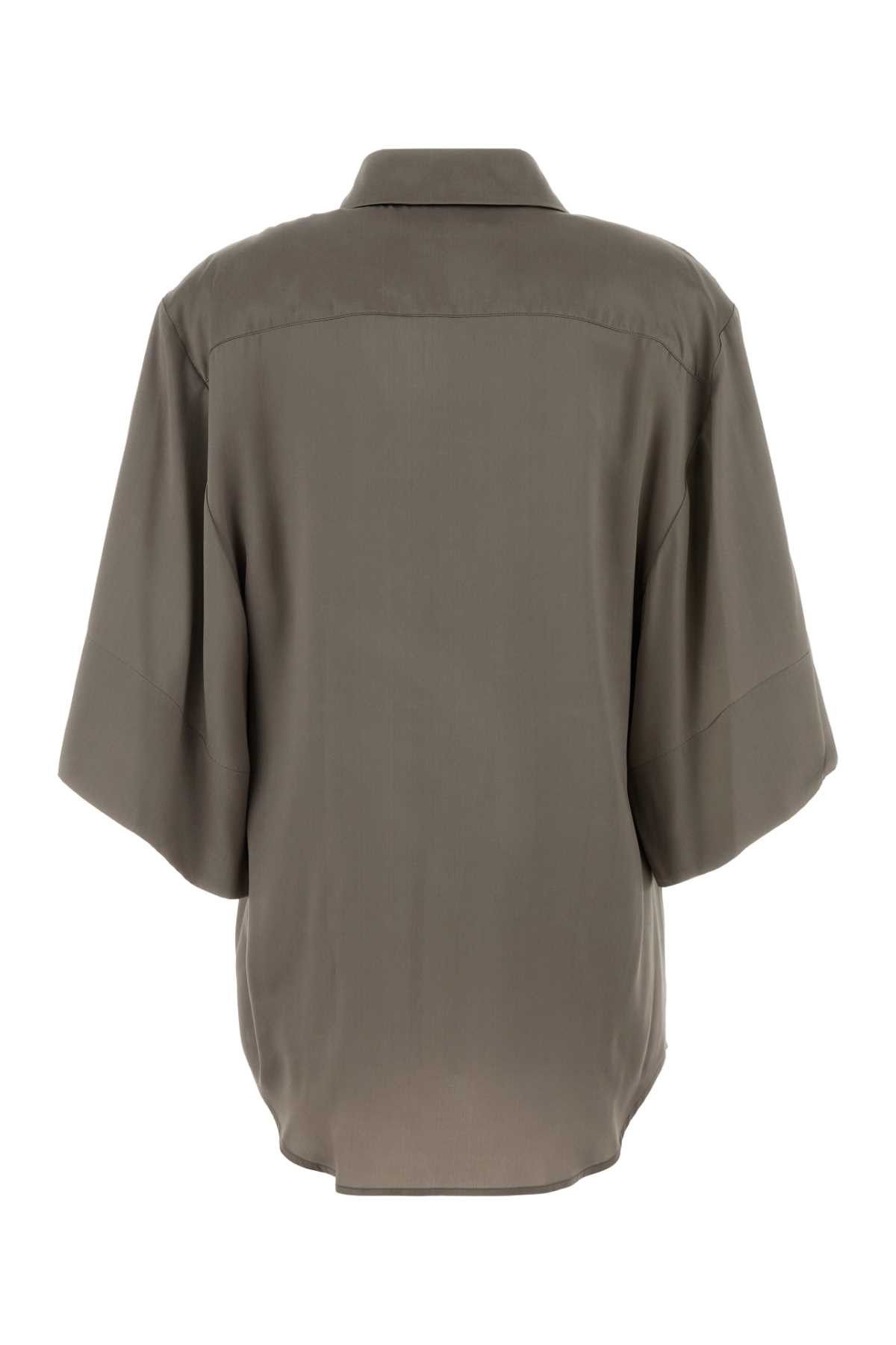 Dries Van Noten Grey Satin Clea Shirt Size M / US 6-8 / IT 42-44 - 2 Thumbnail