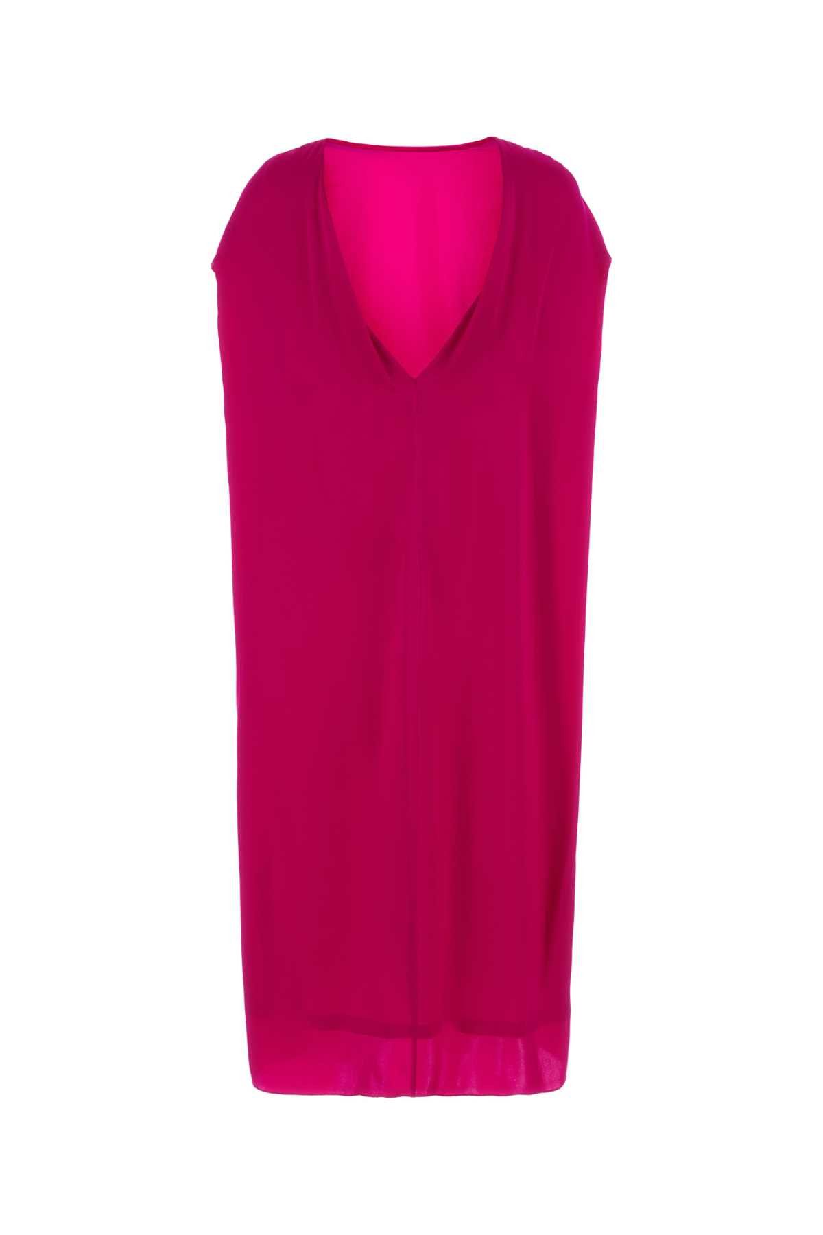Dries Van Noten Fuchsia Satin Diria Dress Size S / US 4 / IT 40 - 2 Thumbnail